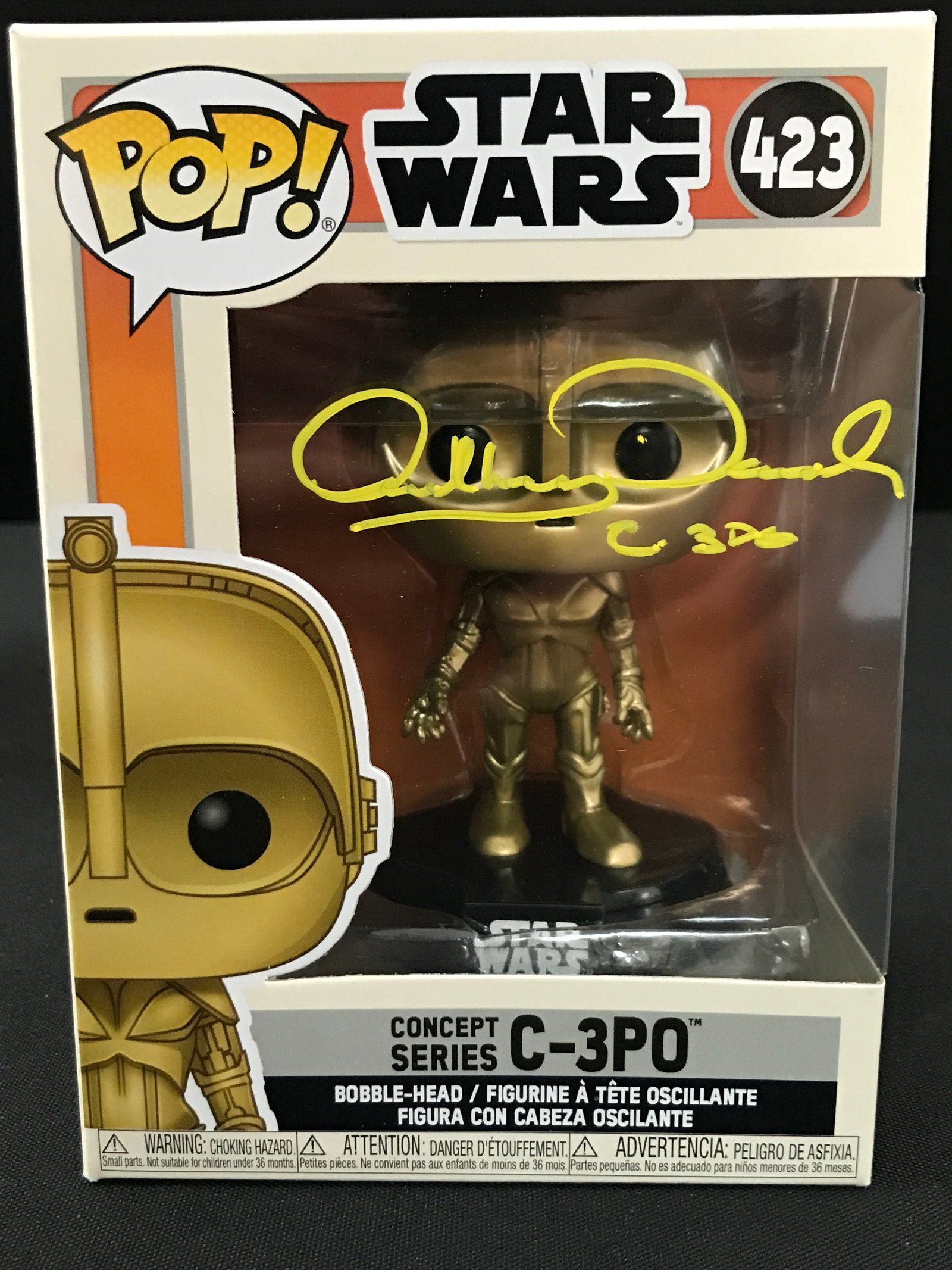 ANTHONY DANIELS SIGNED C3P0 FUNKO POP - WWOC COA: Prices are in Canadian dollars