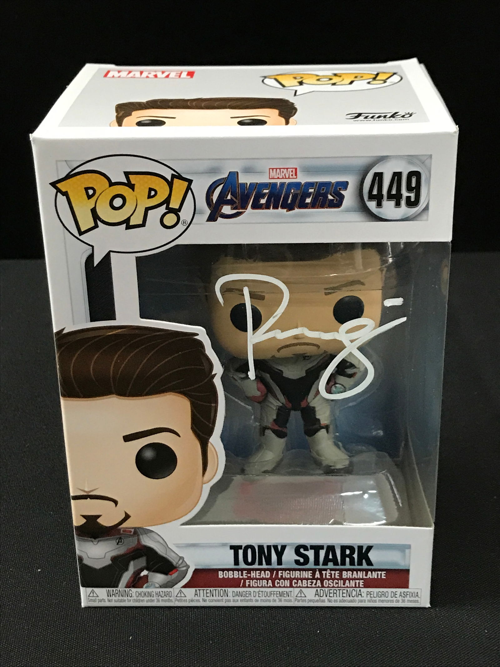 ROBERT DOWNEY JNR SIGNED TONY STARK FUNKO POP - KB COA (1 of 2)