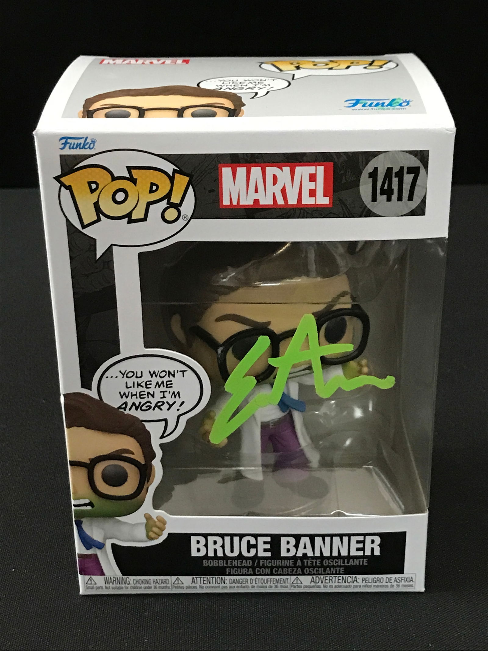 EDWARD NORTON SIGNED BRUCE BANNER FUNKO POP - KB COA (1 of 2)