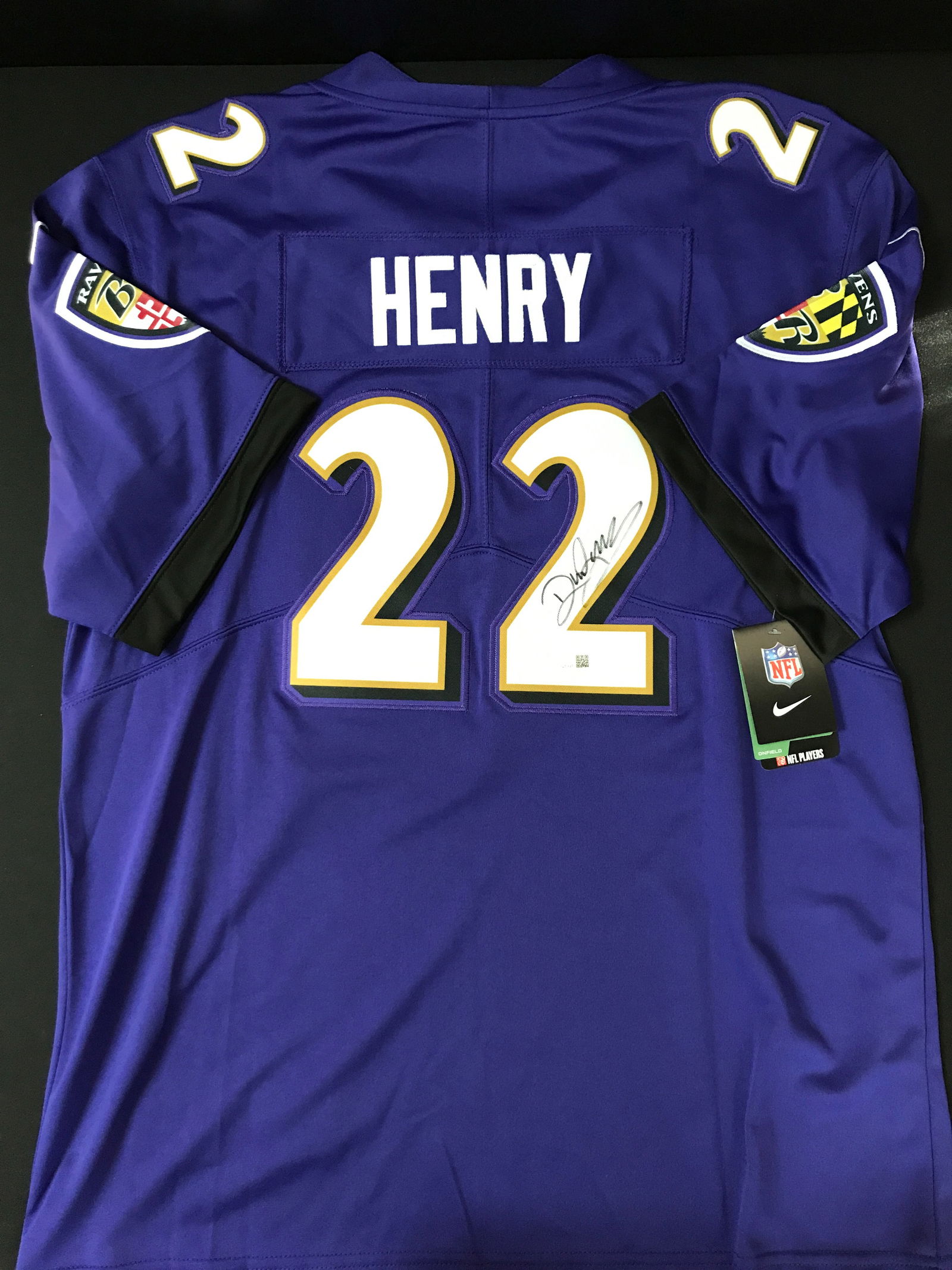 DERRICK HENRY SIGNED BALTIMORE RAVENS JERSEY - ACE COA (1 of 3)