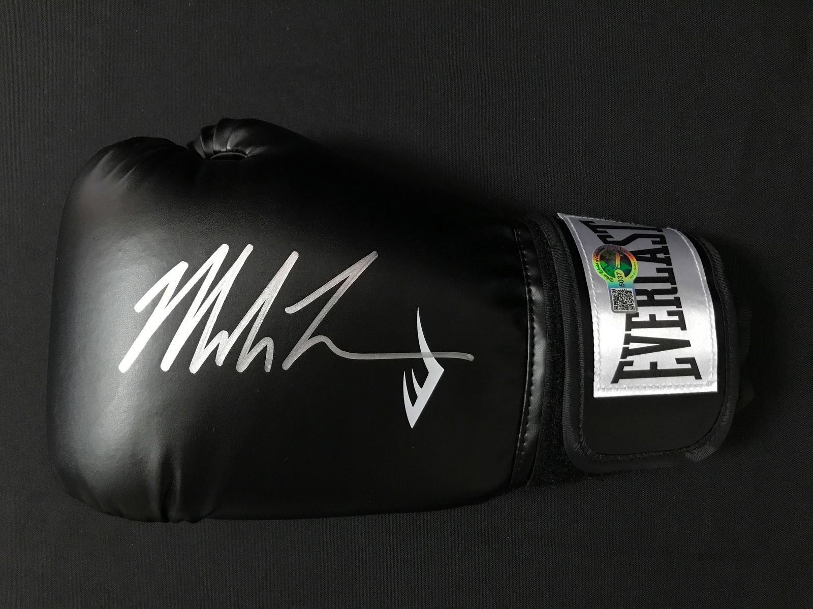 MIKE TYSON SIGNED BLACK EVERLAST BOXING GLOVE - WWOC COA: Prices are in Canadian dollars