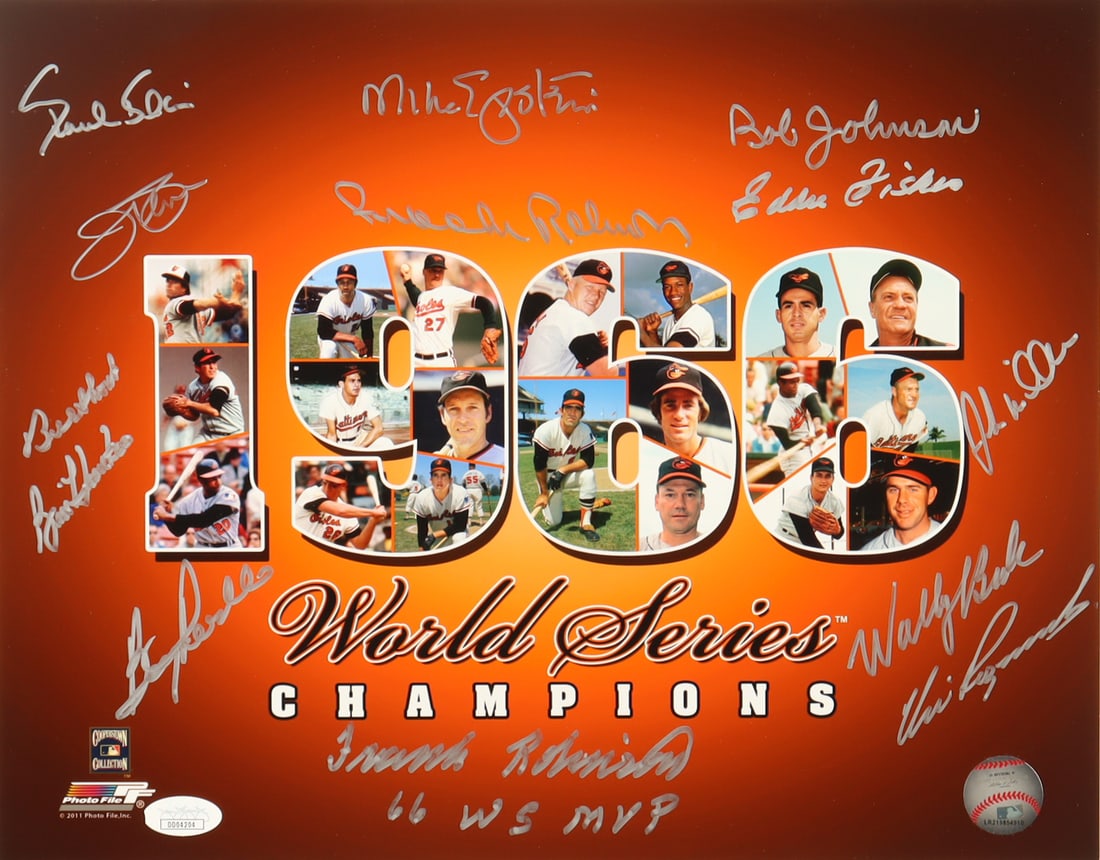 1966 Orioles World Series Champions 11x14 Photo Team-Signed by (13) with Frank Robinson, JSA COA (1 of 1)