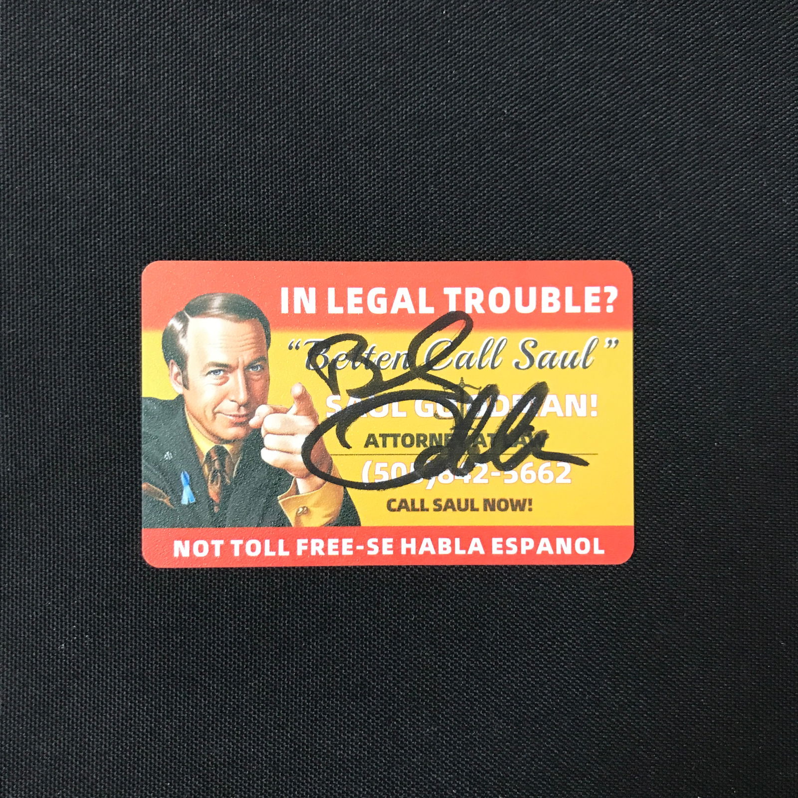 BOB ODENKIRK SIGNED SAUL GOODMAN BUSINESS CARD - KB COA (1 of 2)
