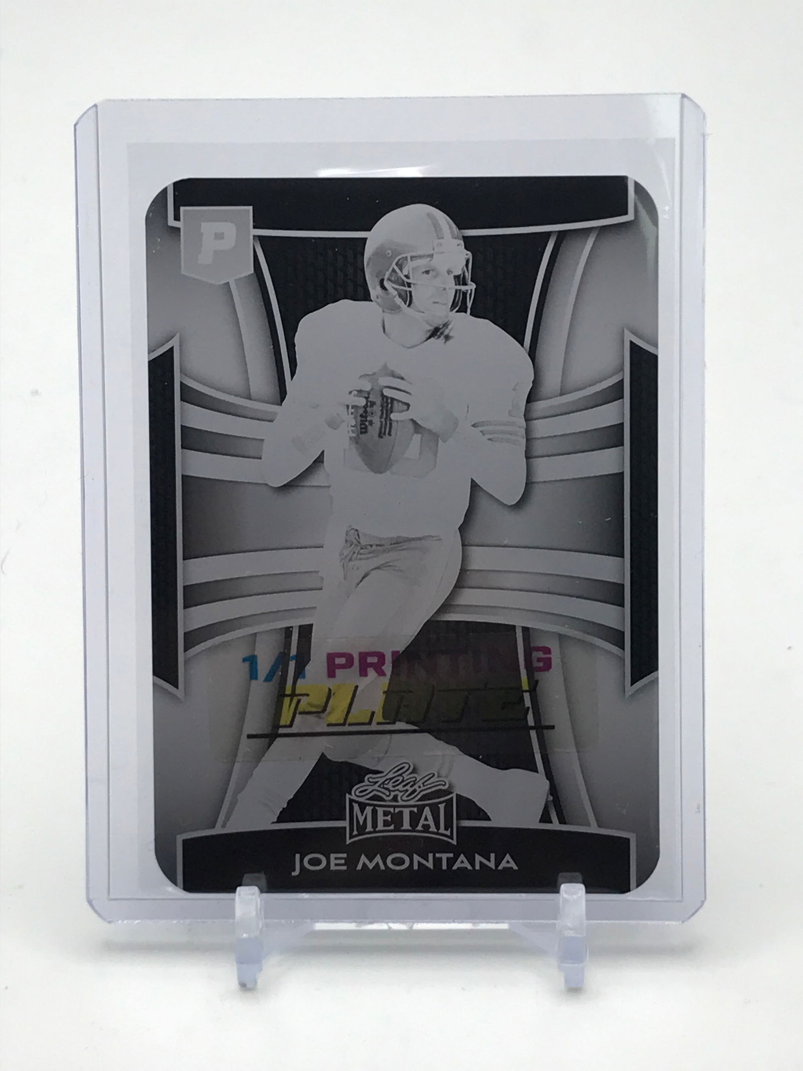 JOE MONTANA 1/1 LEAF METAL PRINTING PLATE (1 of 2)
