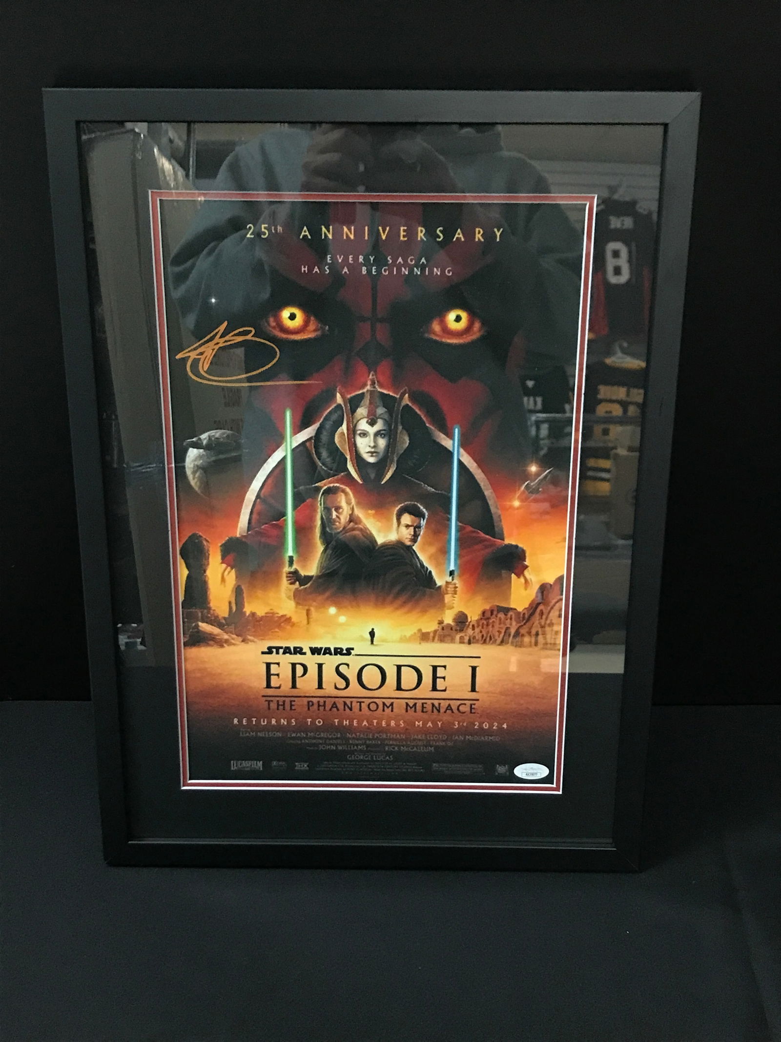 RAY PARK SIGNED AND FRAMED STAR WARS 11 X 18 MOVIE POSTER (JSA COA) (1 of 2)