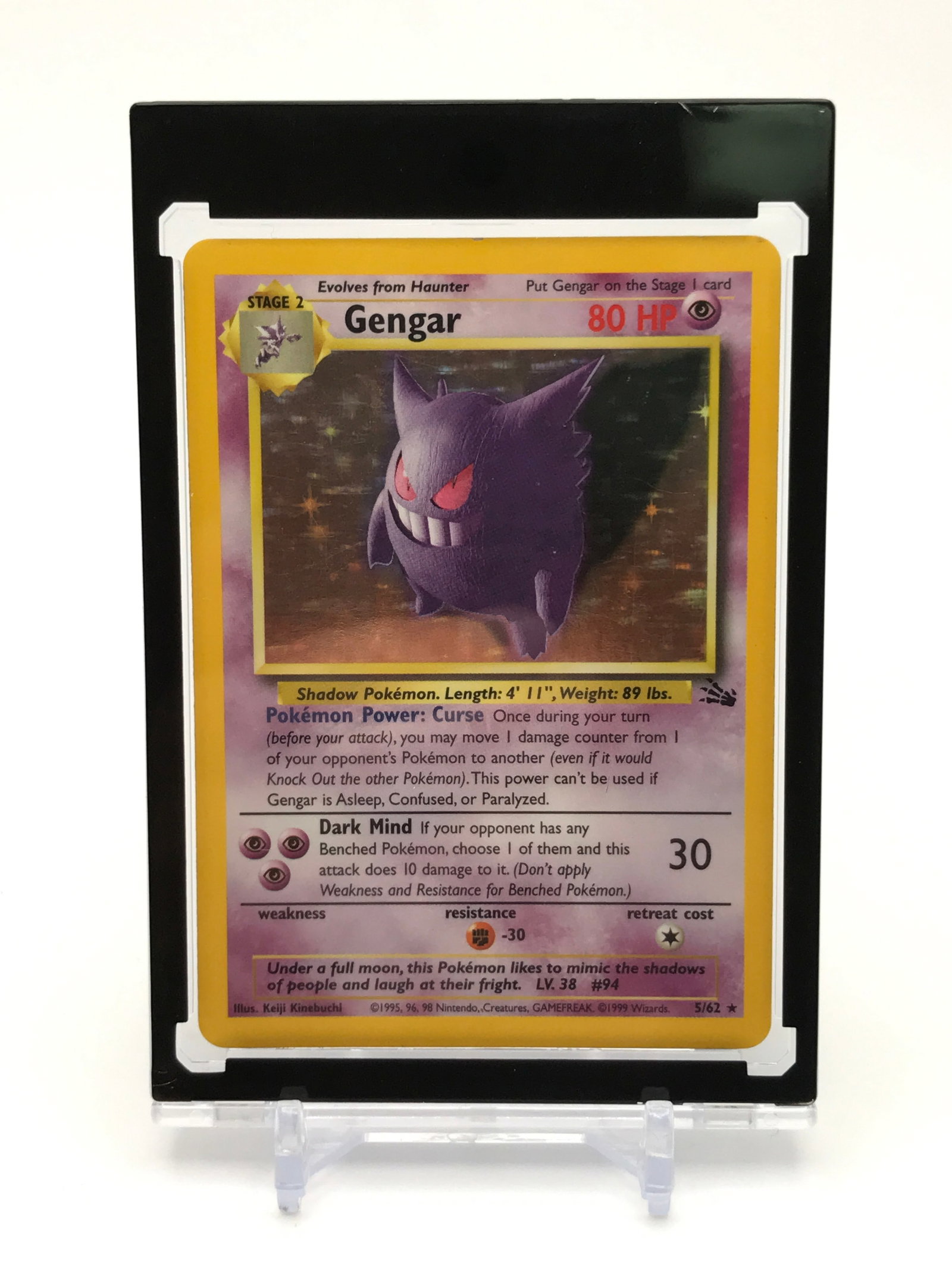 1999 POKEMON TRADING CARD GENGAR HOLO 5/62: Prices are in Canadian Dollars