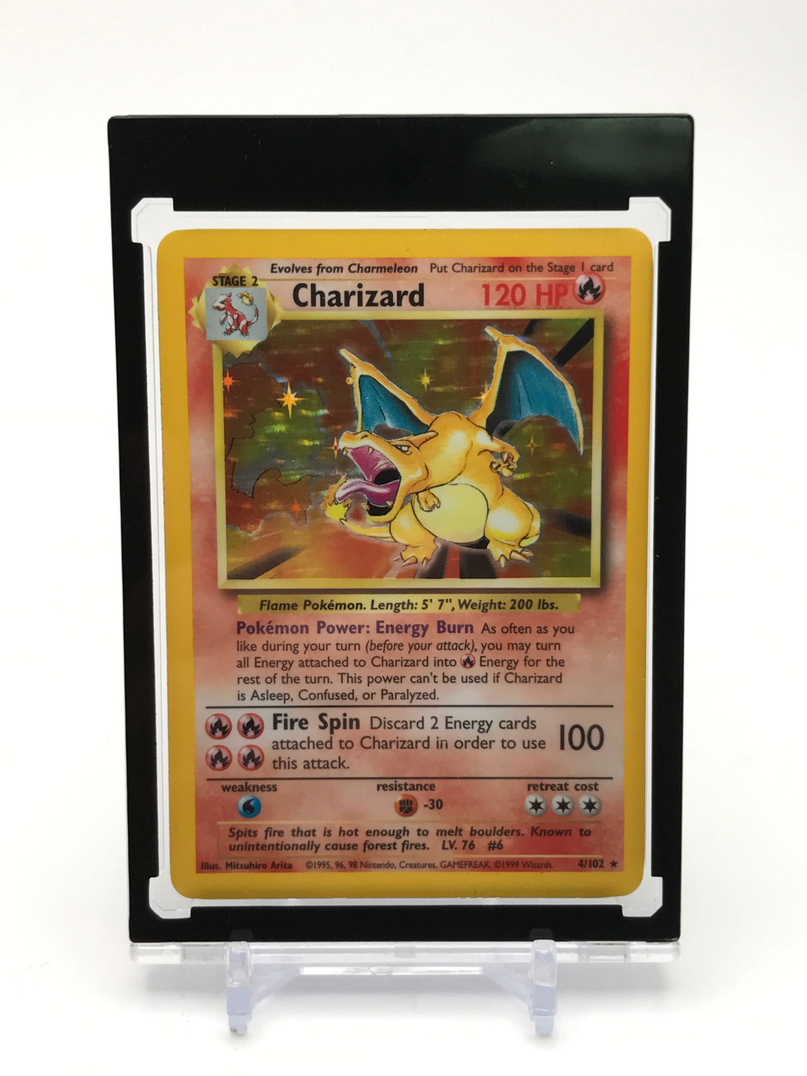 1999 POKEMON UNLIMITED BASE SET HOLO CHARIZARD TRADING CARD (1 of 2)