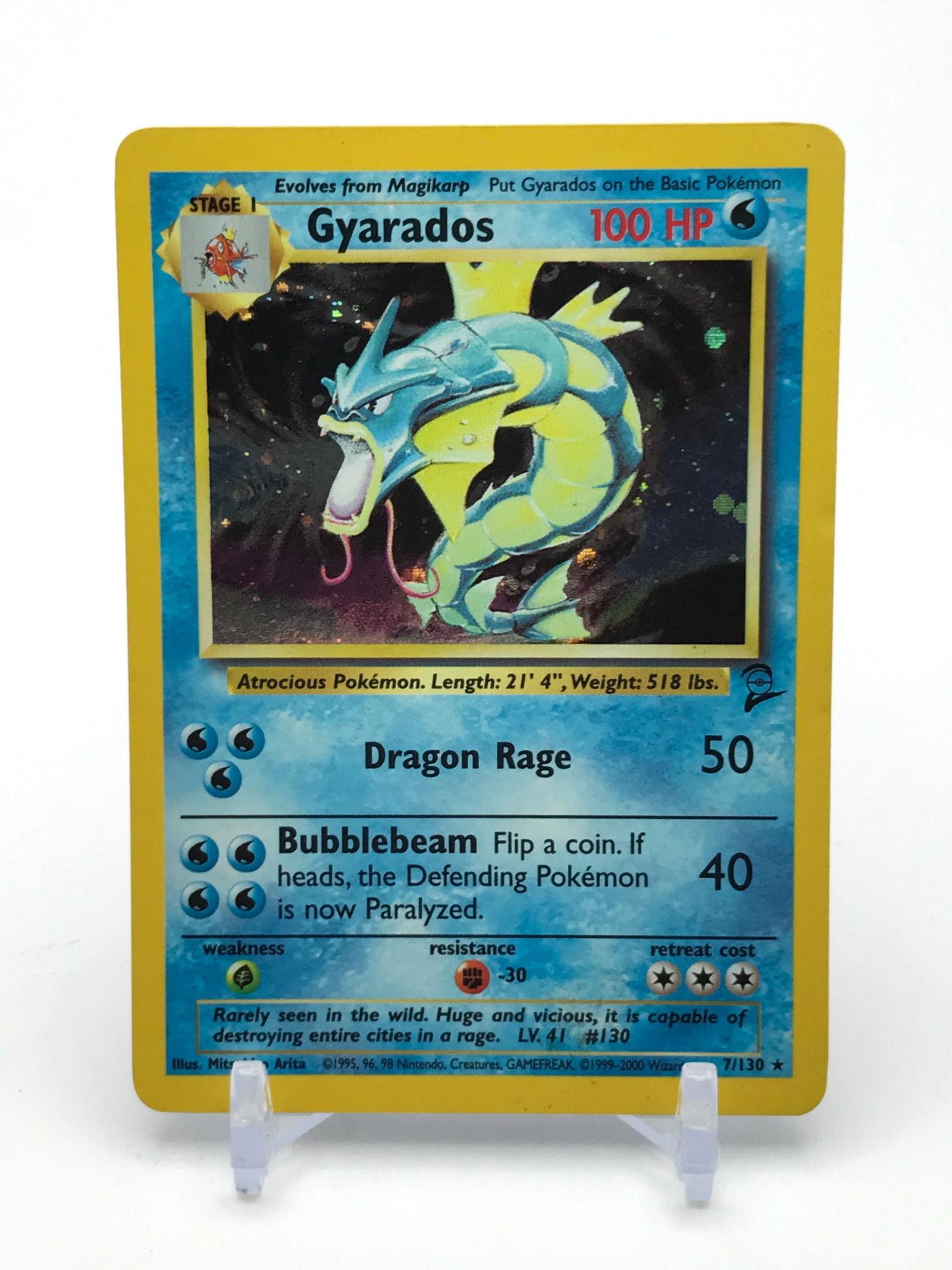1999 POKEMON TRADING CARD GYARDOS HOLO BASE SET 2 7/130: Prices are in Canadian Dollars