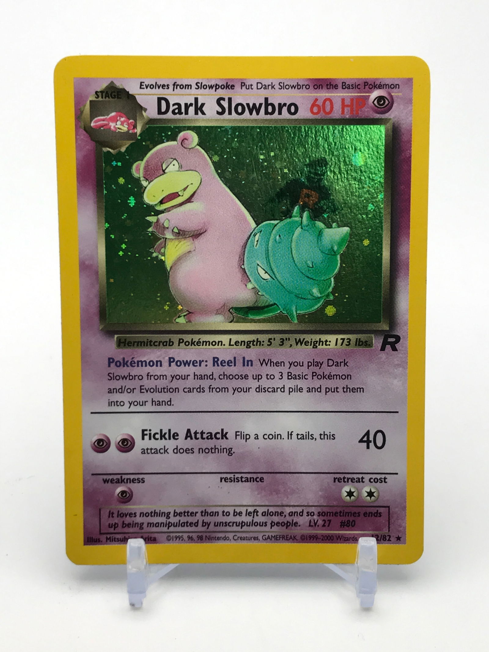 1999 POKEMON TRADING CARD DARK SLOWBRO HOLO 12/82 (1 of 2)