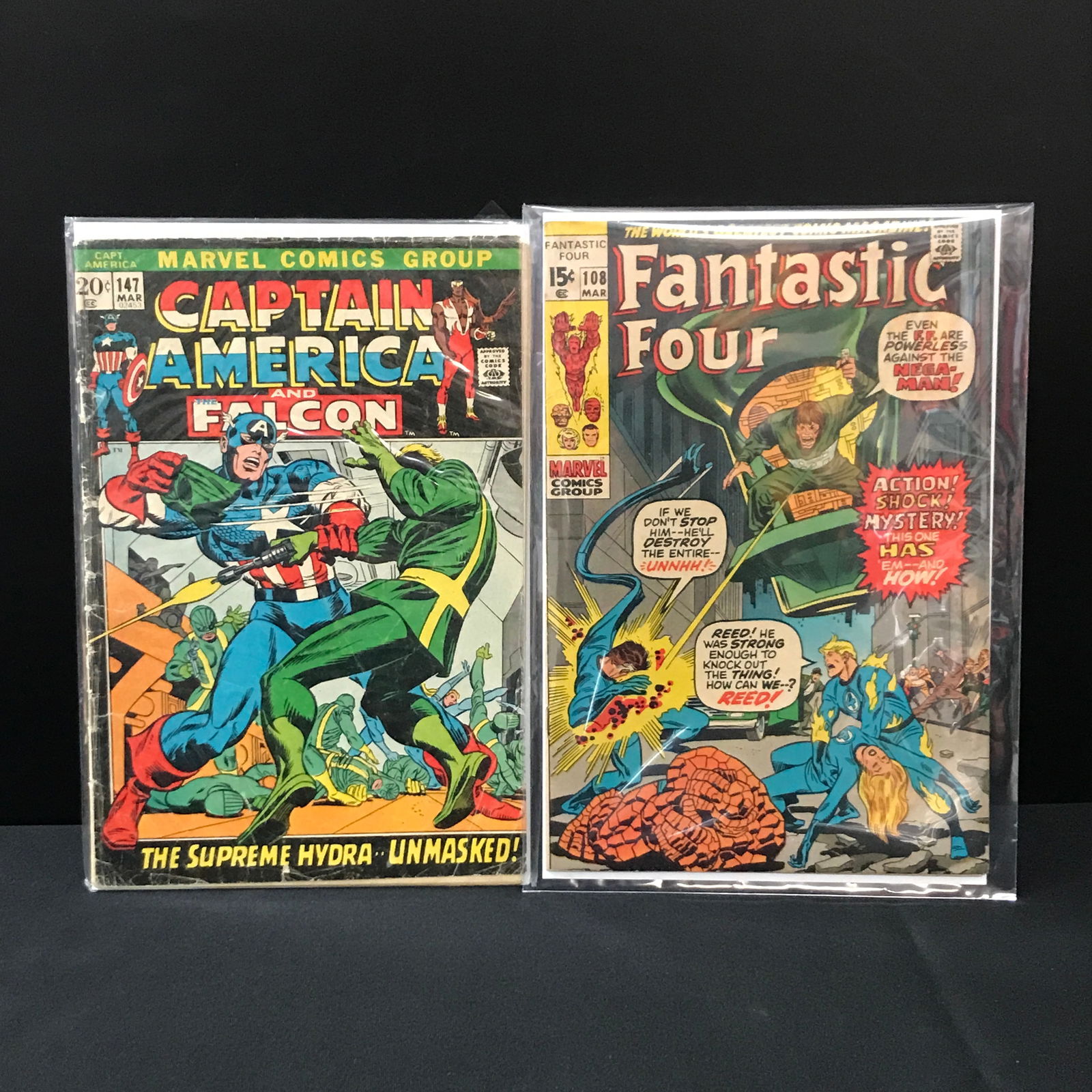 MARVEL COMICS CAPTAIN AMERICA 147 AND FANTASTIC FOUR NO.108 (1 of 1)