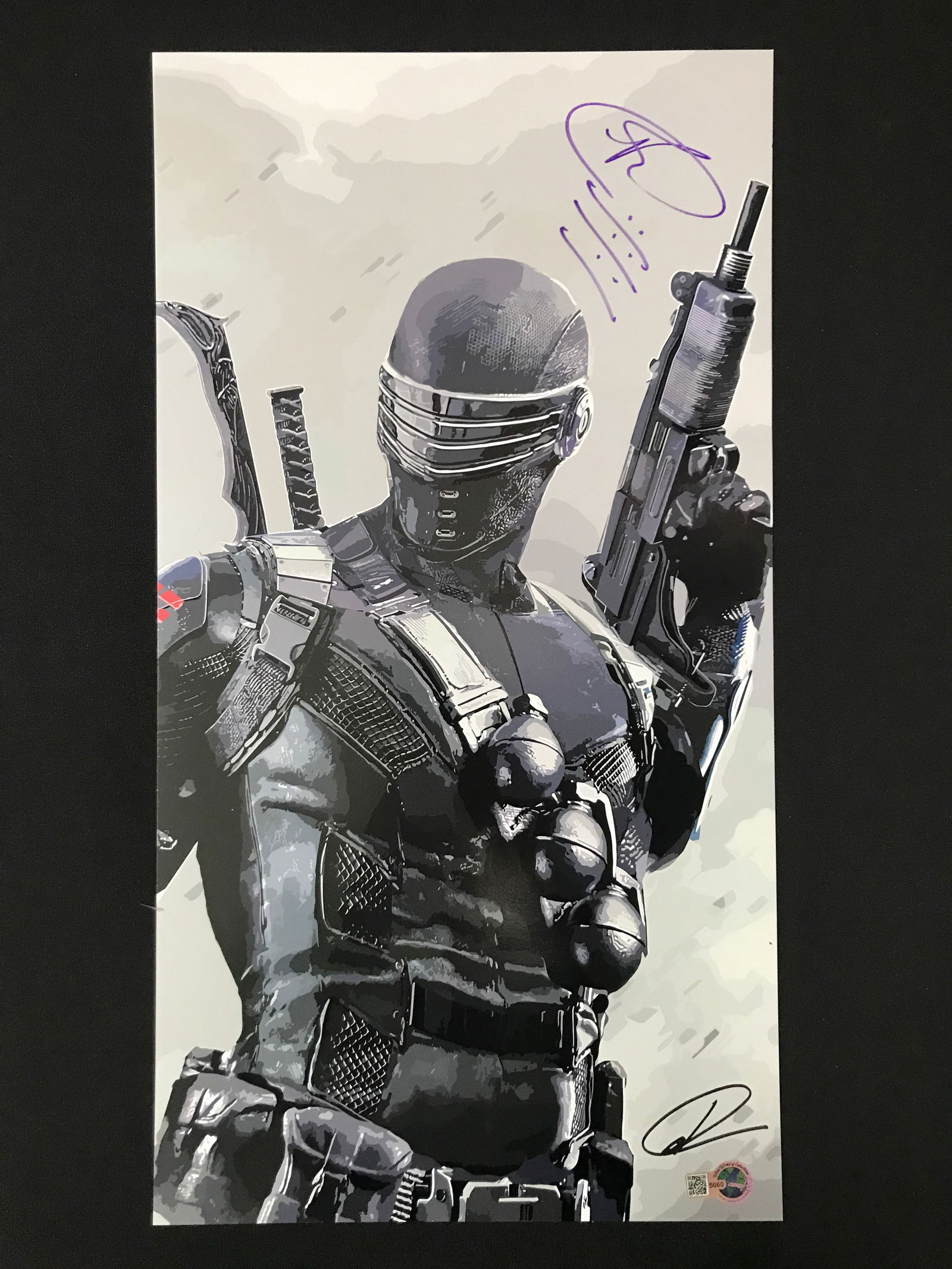 RAY PARK SIGNED AND INSCRIBED SNAKE EYES 11 X 18 PRINT (WWOC COA): Prices are in Canadian dollars