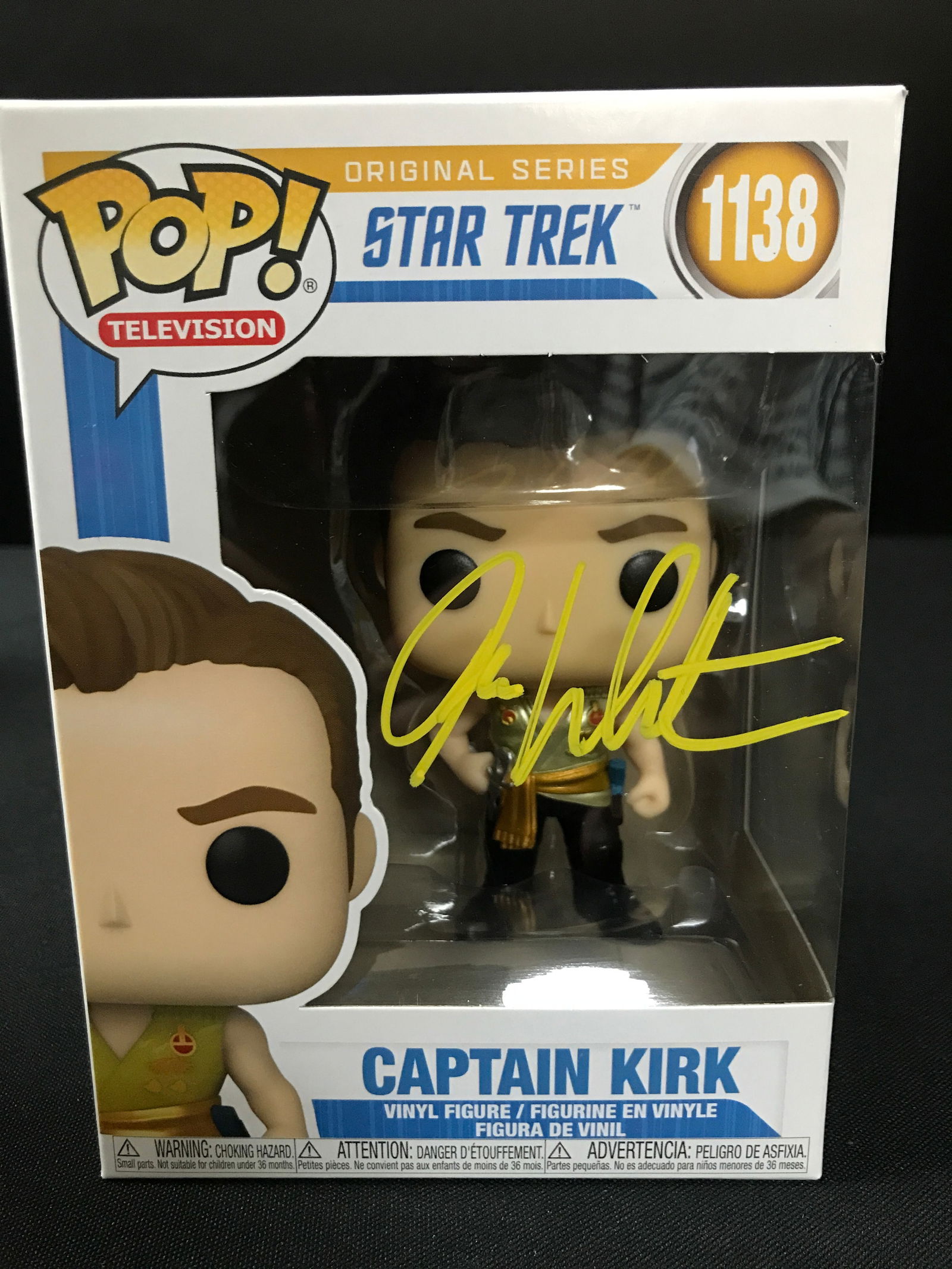 WILLIAM SHATNER SIGNED CAPTAIN KIRK FUNKO POP - WWOC COA (1 of 1)