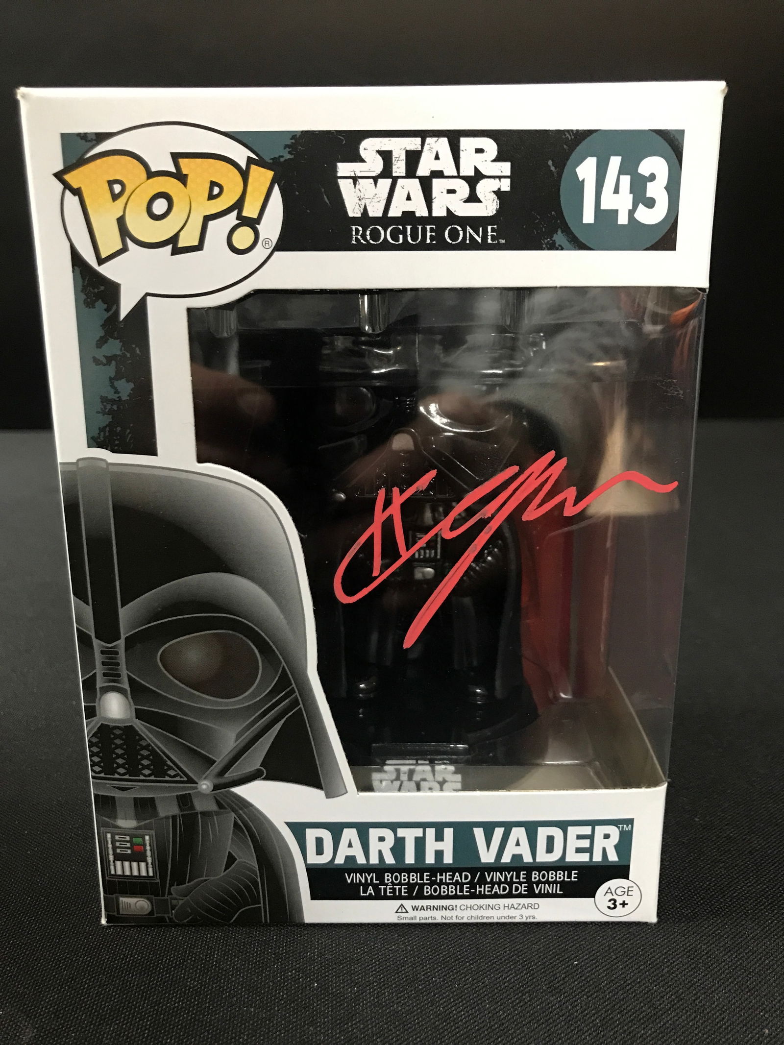HAYDEN CHRISTENSEN SIGNED DARTH VADER FUNKO POP - WWOC COA (1 of 2)