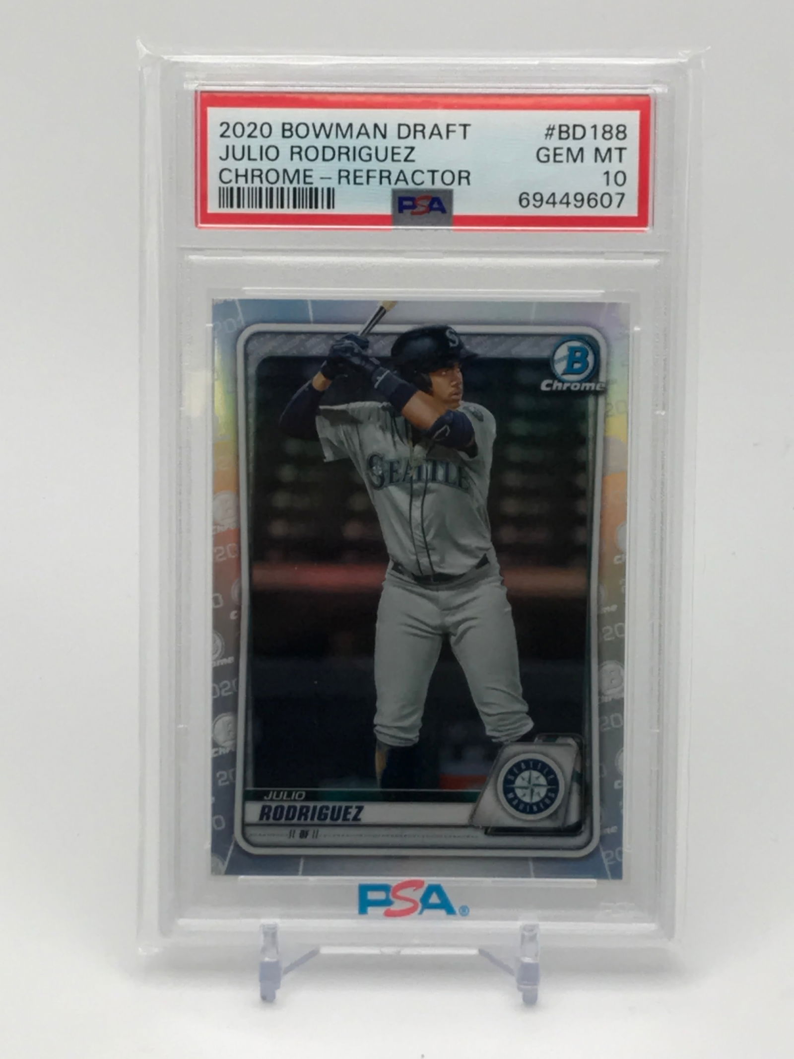 2020 BOWMAN DRAFT JULIO RODRIGUEZ TRADING CARD - PSA GRADE 10 (1 of 1)