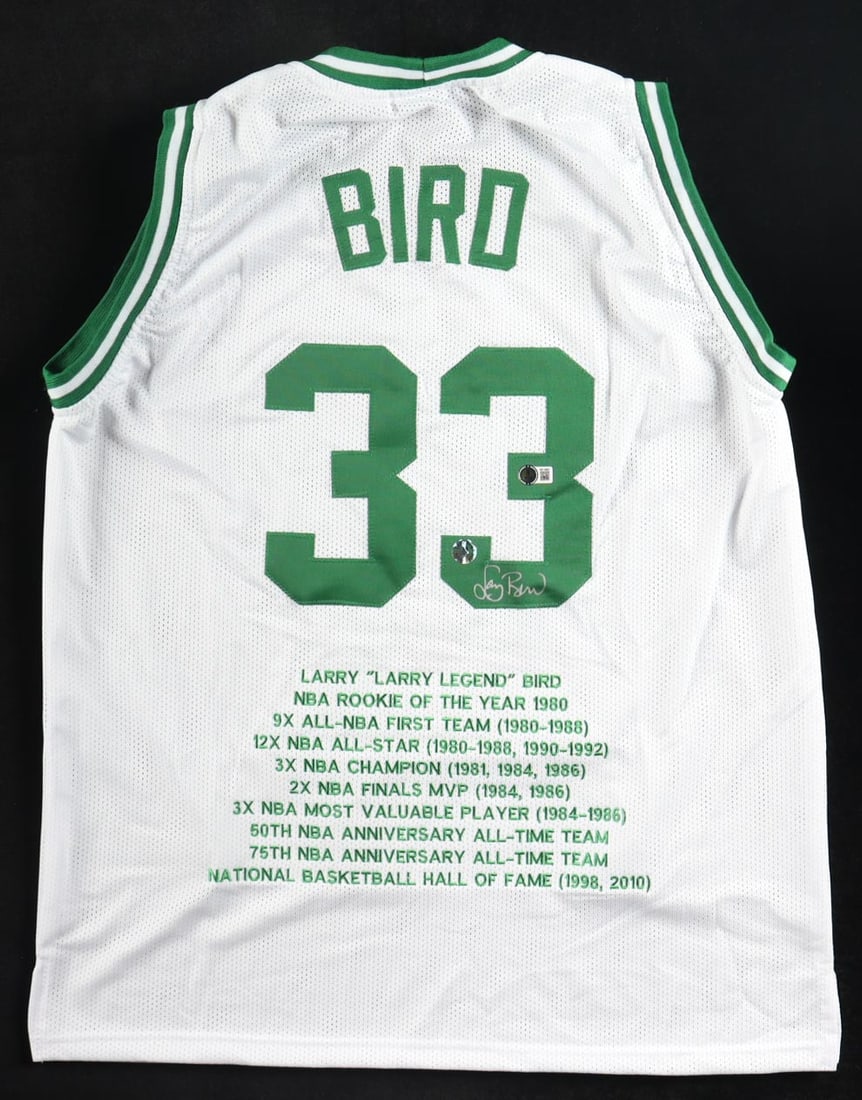 LARRY BIRD SIGNED CAREER BASKETBALL JERSEY (BECKETT COA) (1 of 3)