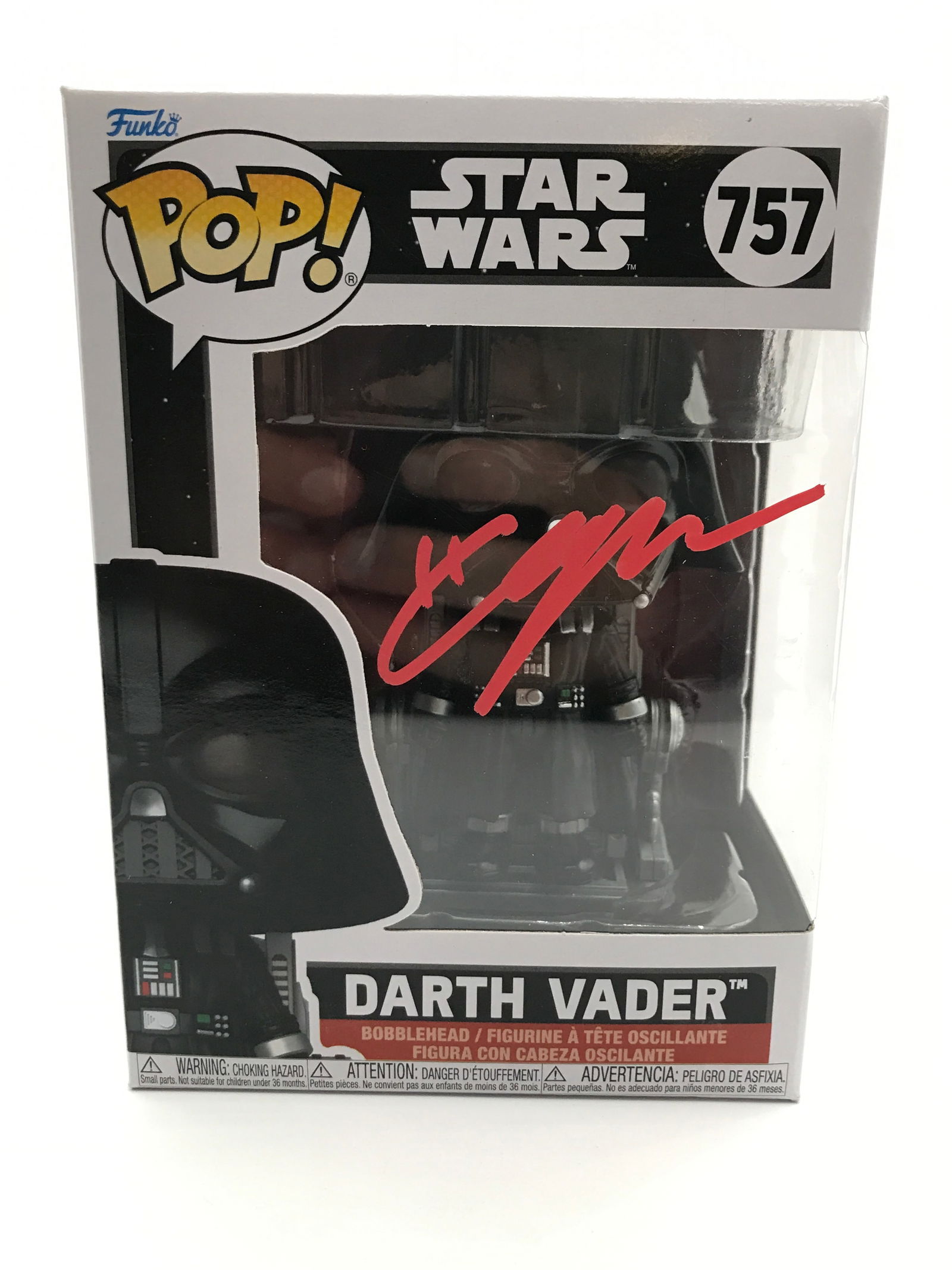 HAYDEN CHRISTENSEN SIGNED DARTH VADER FUNKO POP - WWOC COA (1 of 1)