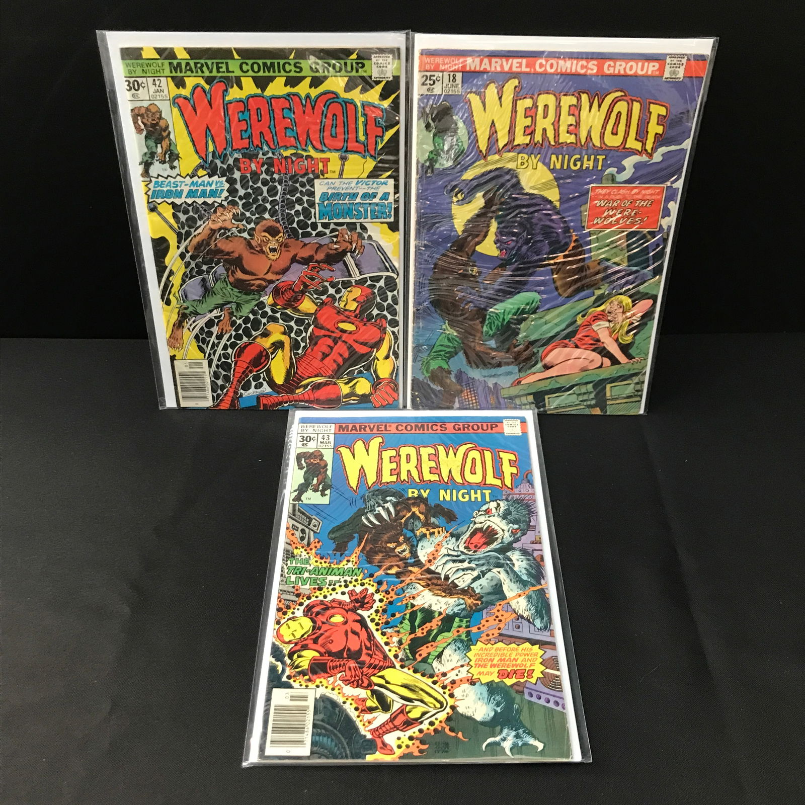 LOT OF 3 WEREWOLF BY NIGHT COMICS - MARVEL COMICS (1 of 1)