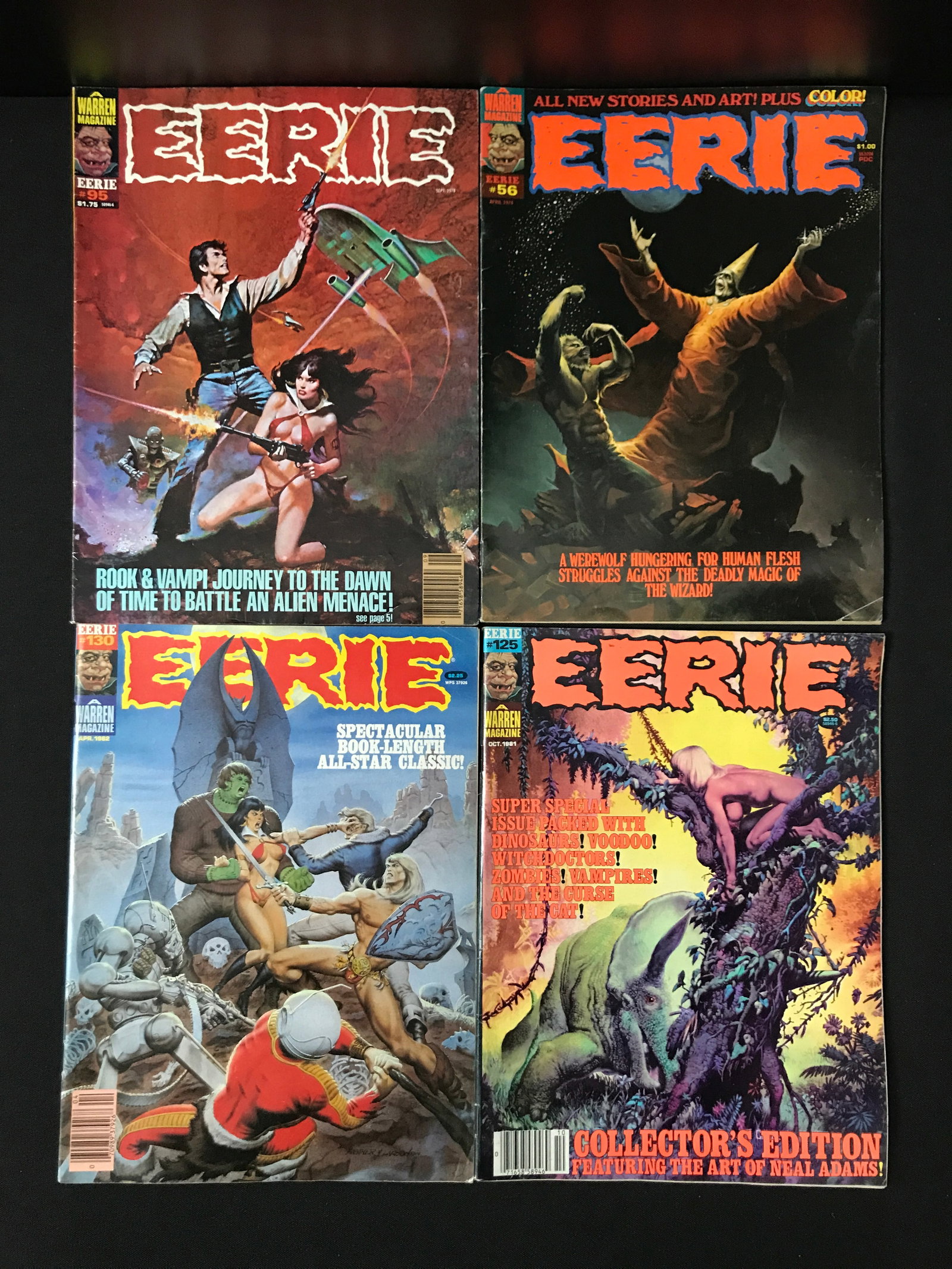 LOT OF 4 EERIES COMICS - WARREN MAGAZINE: Prices are in Canadian Dollars