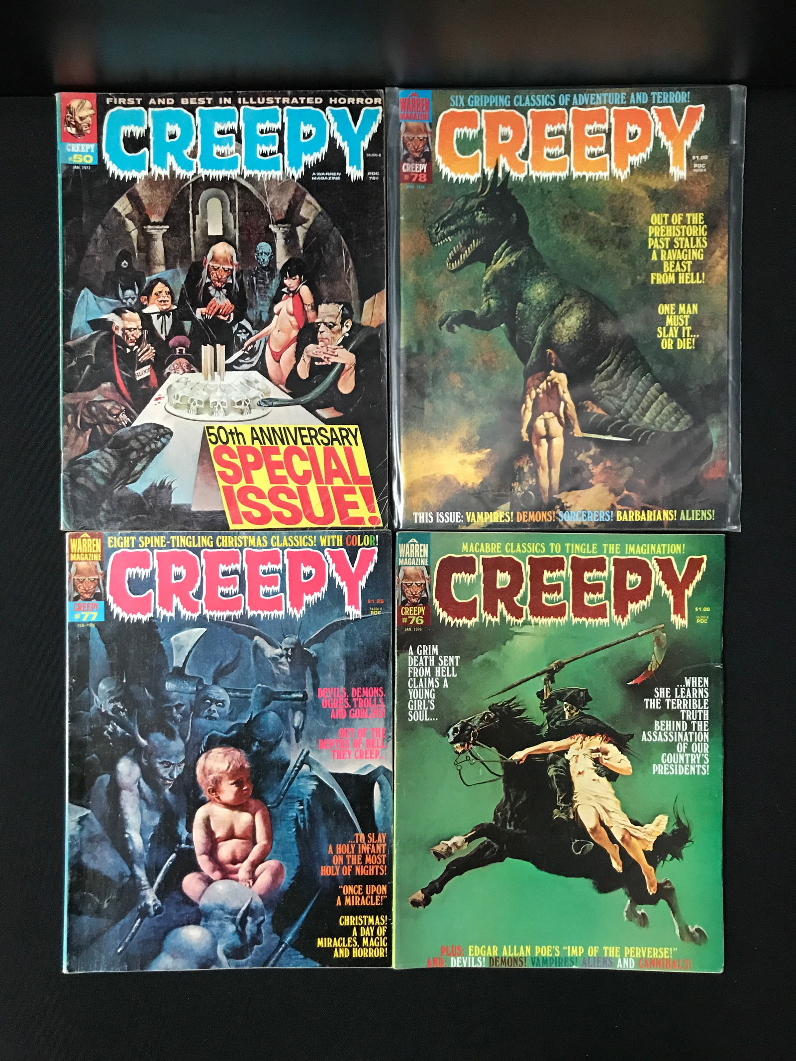 LOT OF 4 CREEPY COMICS - WARREN MAGAZINE (1 of 1)