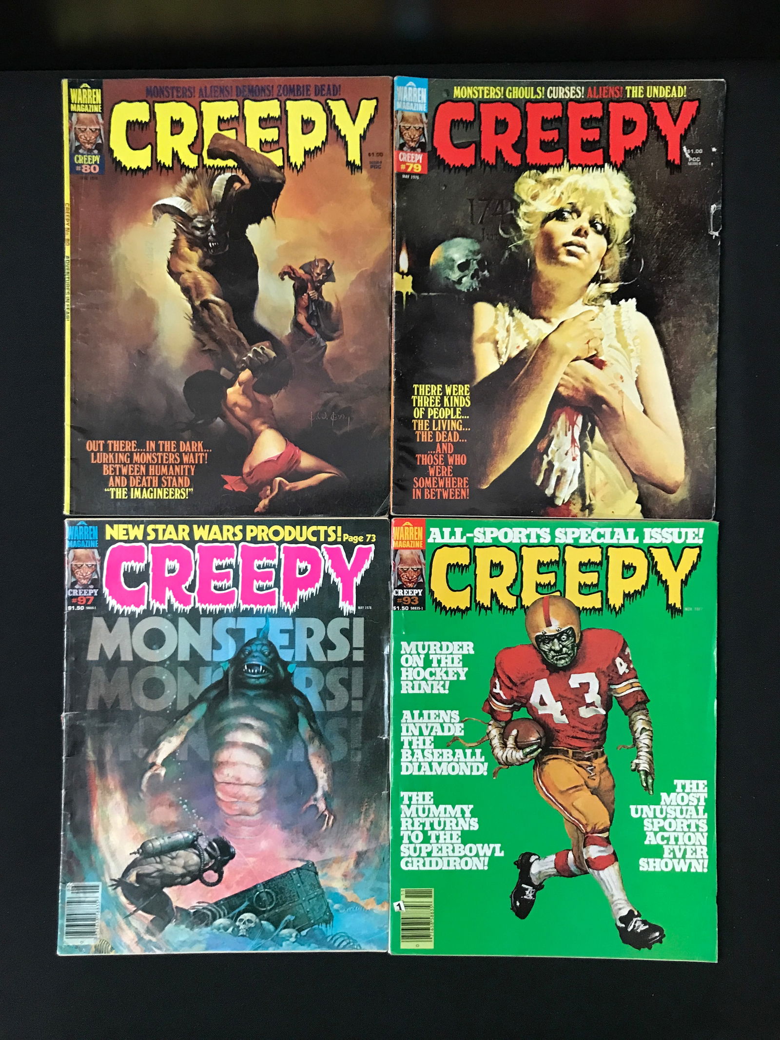 LOT OF 4 CREEPY COMICS - WARREN MAGAZINE (1 of 1)