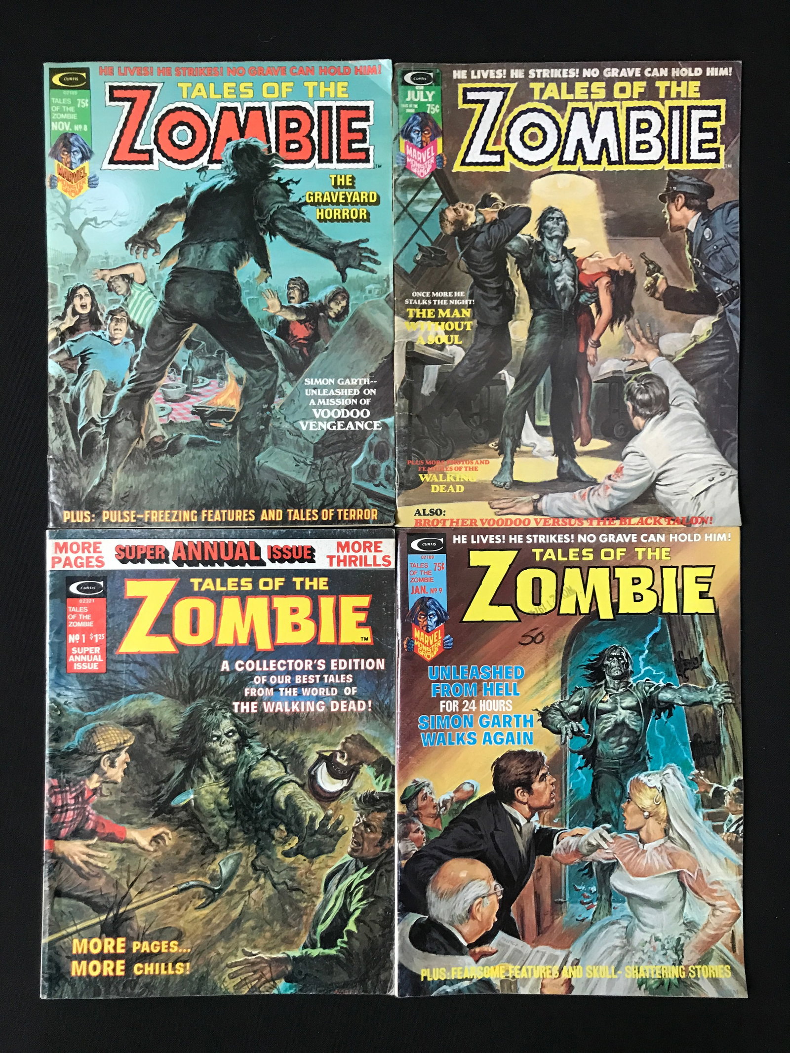 LOT OF 4 TALES OF THE ZOMBIE COMICS - CURTIS COMICS: Prices are in Canadian Dollars