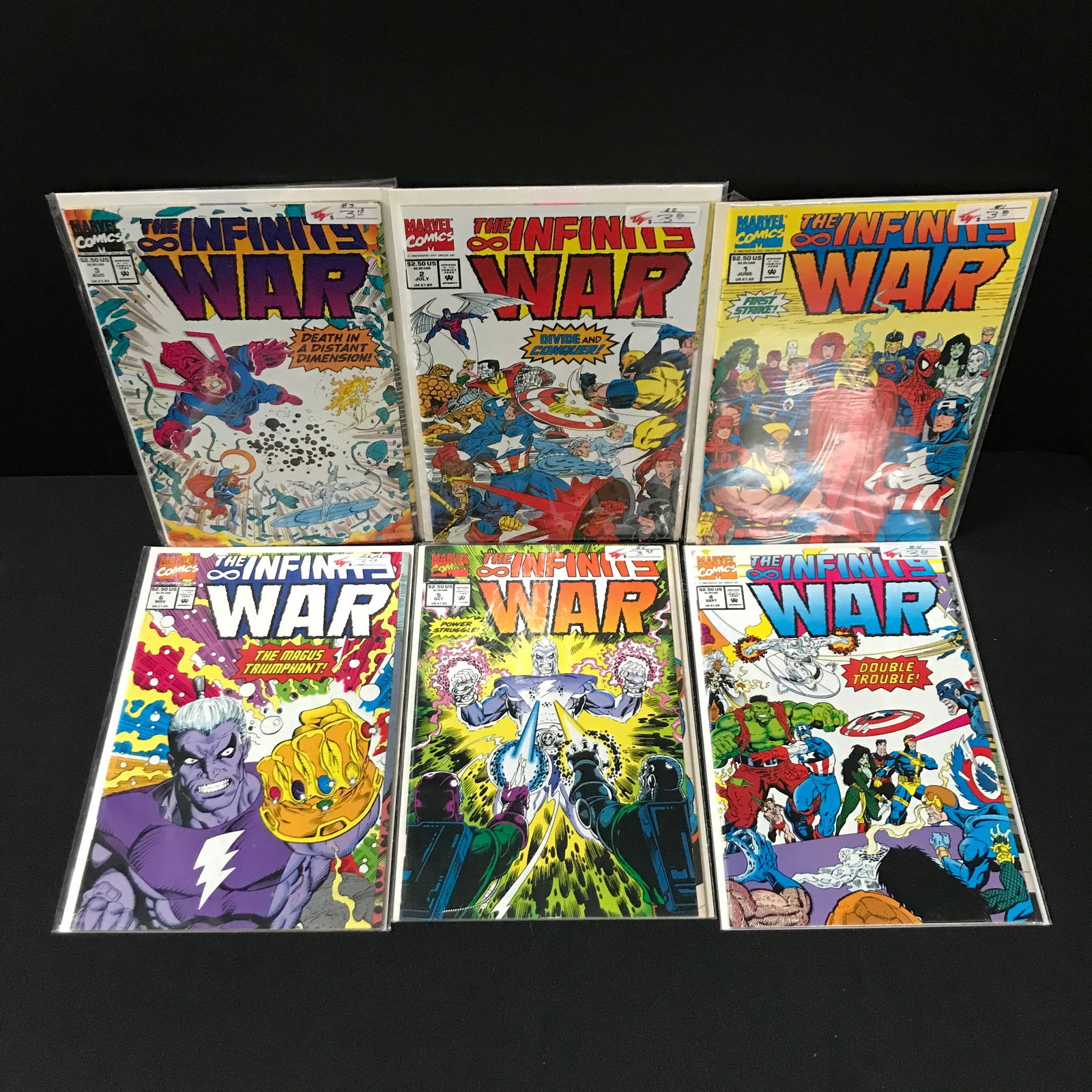 LOT OF 6 THE INFINITY WAR COMICS - MARVEL COMICS (1 of 1)