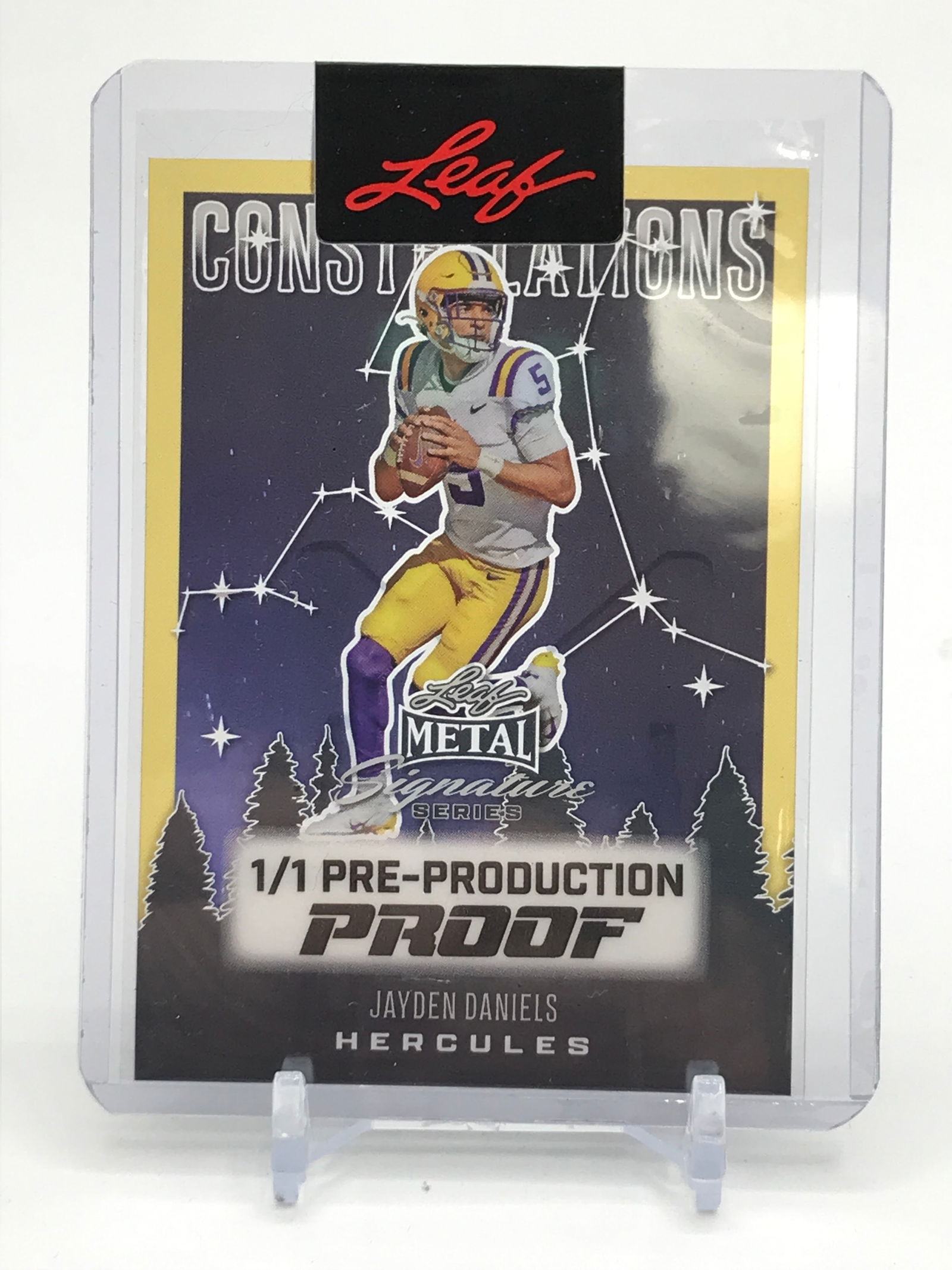 LEAF METAL SIGNATURE SERIES JAYDEN DANIELS 1/1 PRE PRODUCTION PROOF ROOKIE CARD (1 of 2)
