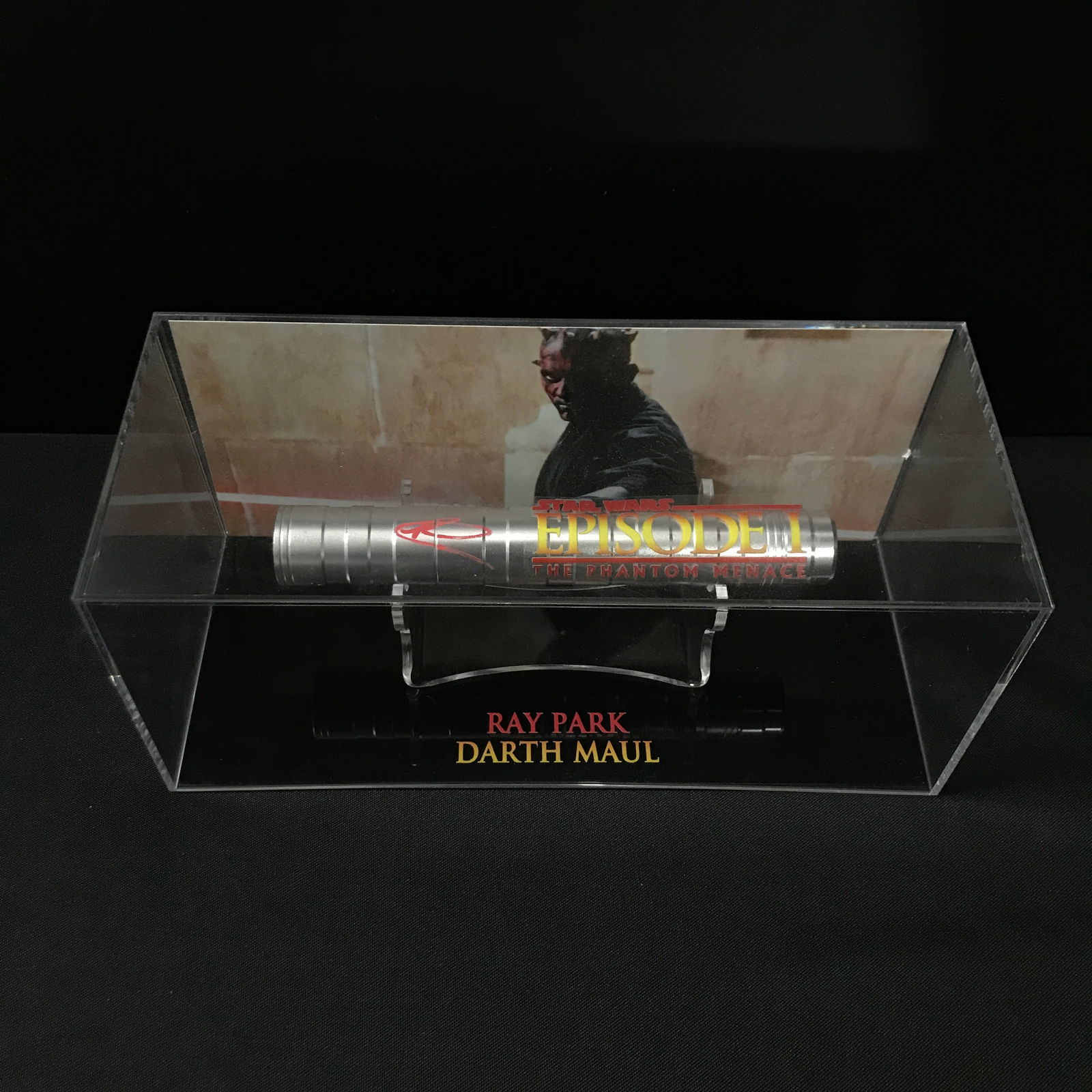 RAY PARK SIGNED LIGHTSABER PRESENTATION PIECE - WWOC COA (1 of 2)