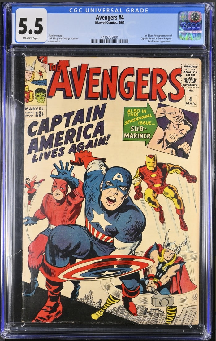 THE AVENGERS #4  - CGC GRADE 5.5 (1ST SILVER AGE CAPTAIN AMERICA ) (1 of 1)