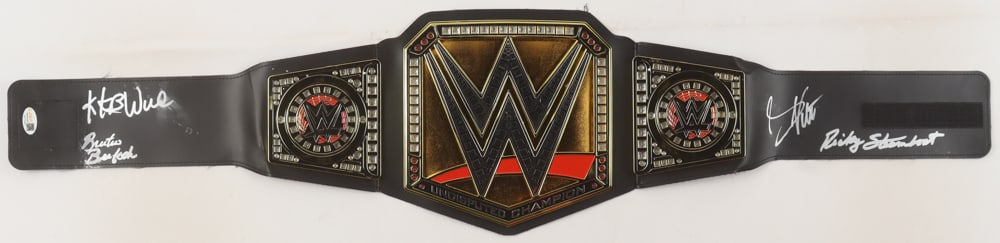 WWF MULTI SIGNED HOF BELT (RICKY STEAMBOAT, BRUTAS BEEFCAKE,) JSA COA (1 of 3)