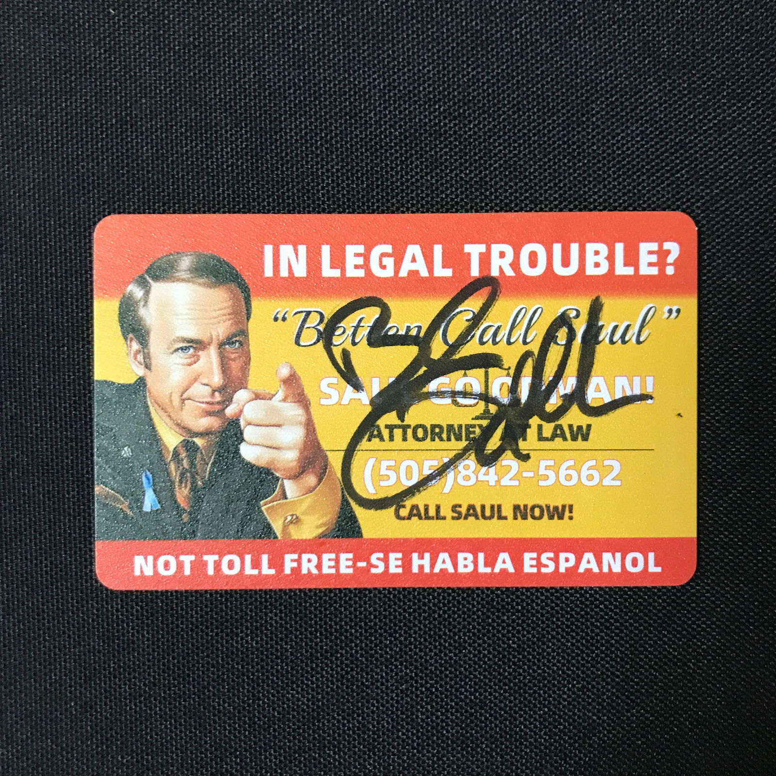 BOB ODENKIRK SIGNED BETTER CALL SAUL BUSINESS CARD - KB COA (1 of 2)