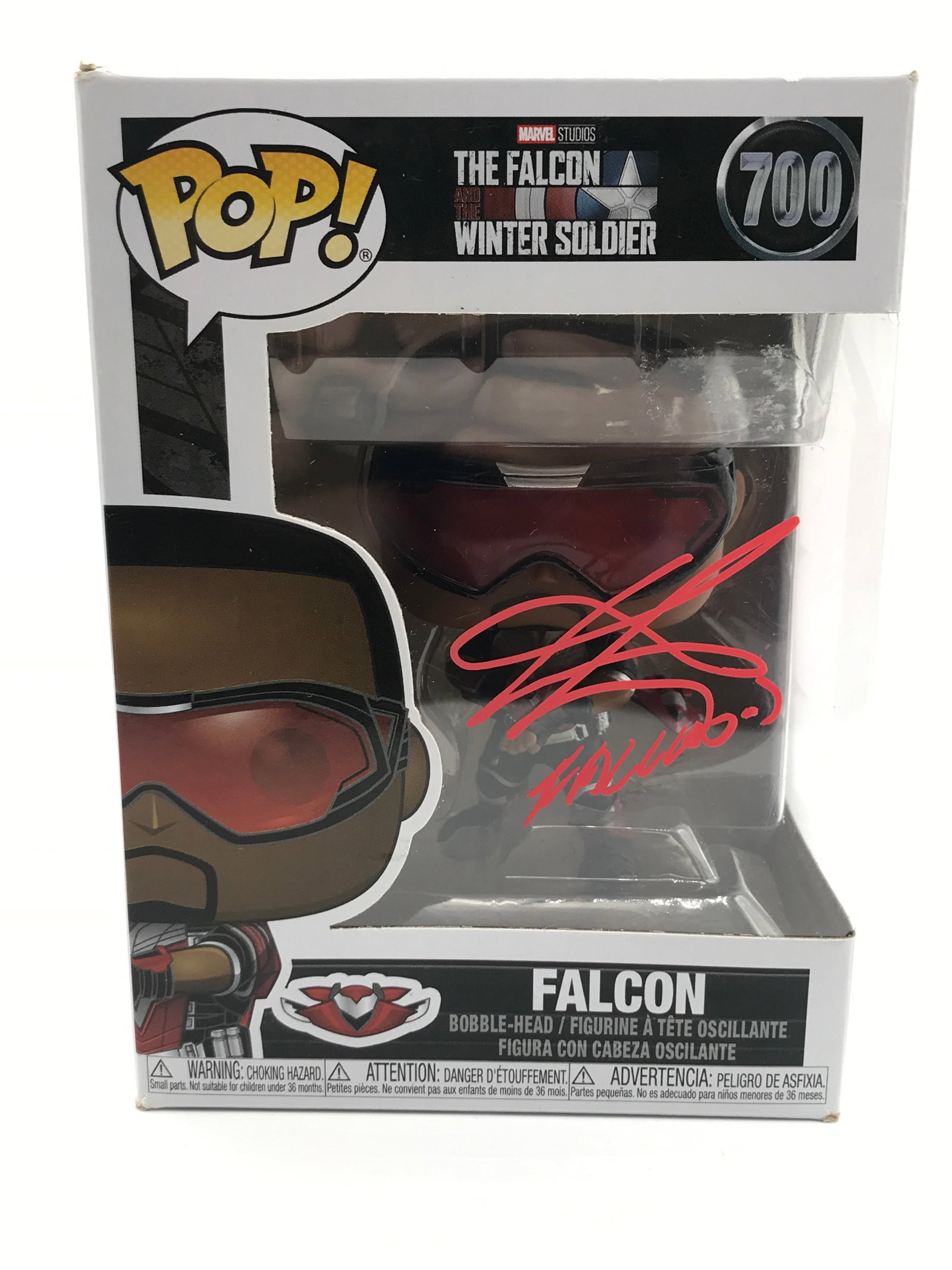ANTHONY MACKIE SIGNED FALCON FUNKO POP - KB COA: Prices are in Canadian dollars