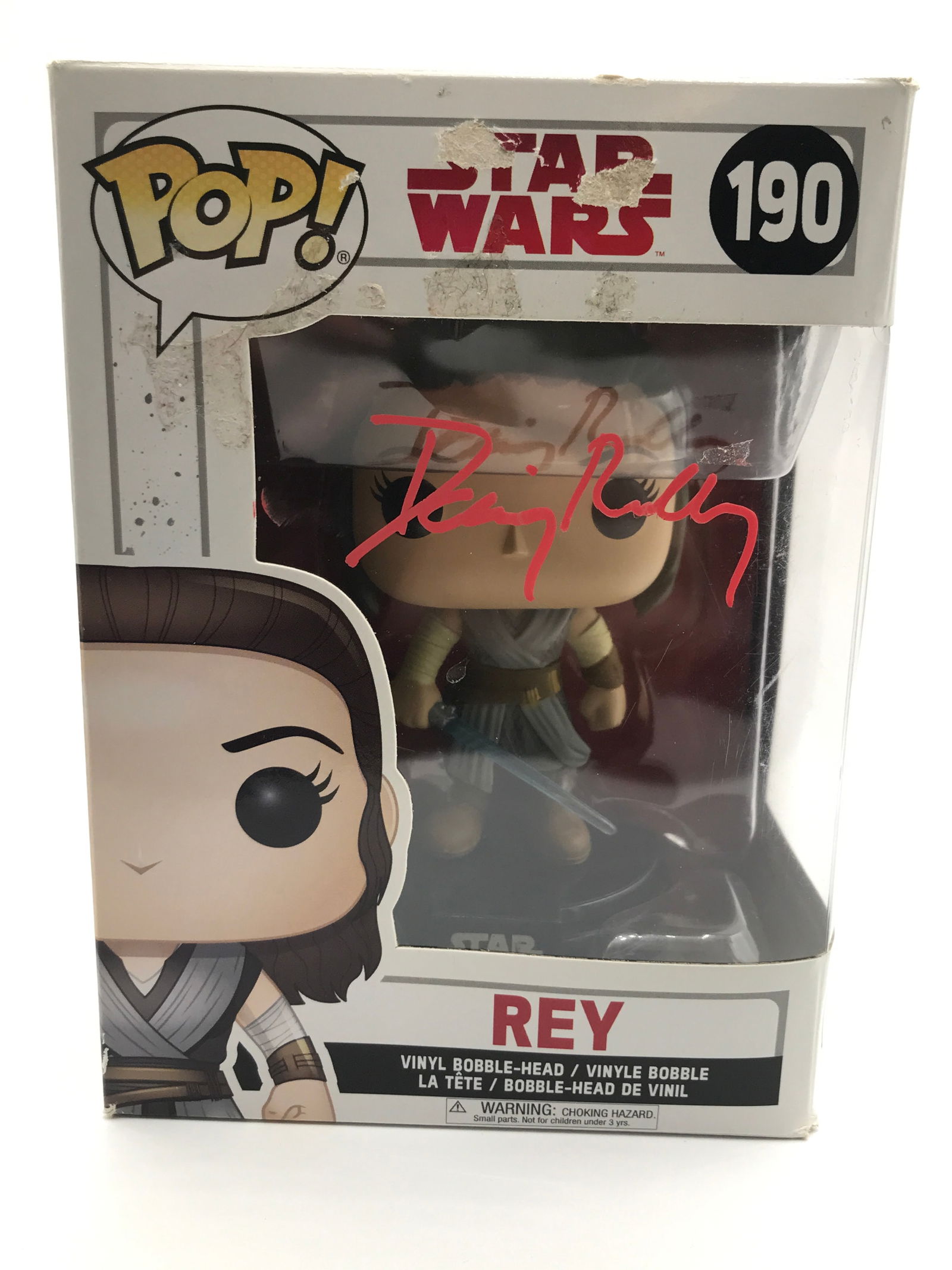 DAISY RIDLEY SIGNED REY FUNKO POP (COSMETIC DAMAGE TO BOX) - KB COA (1 of 2)