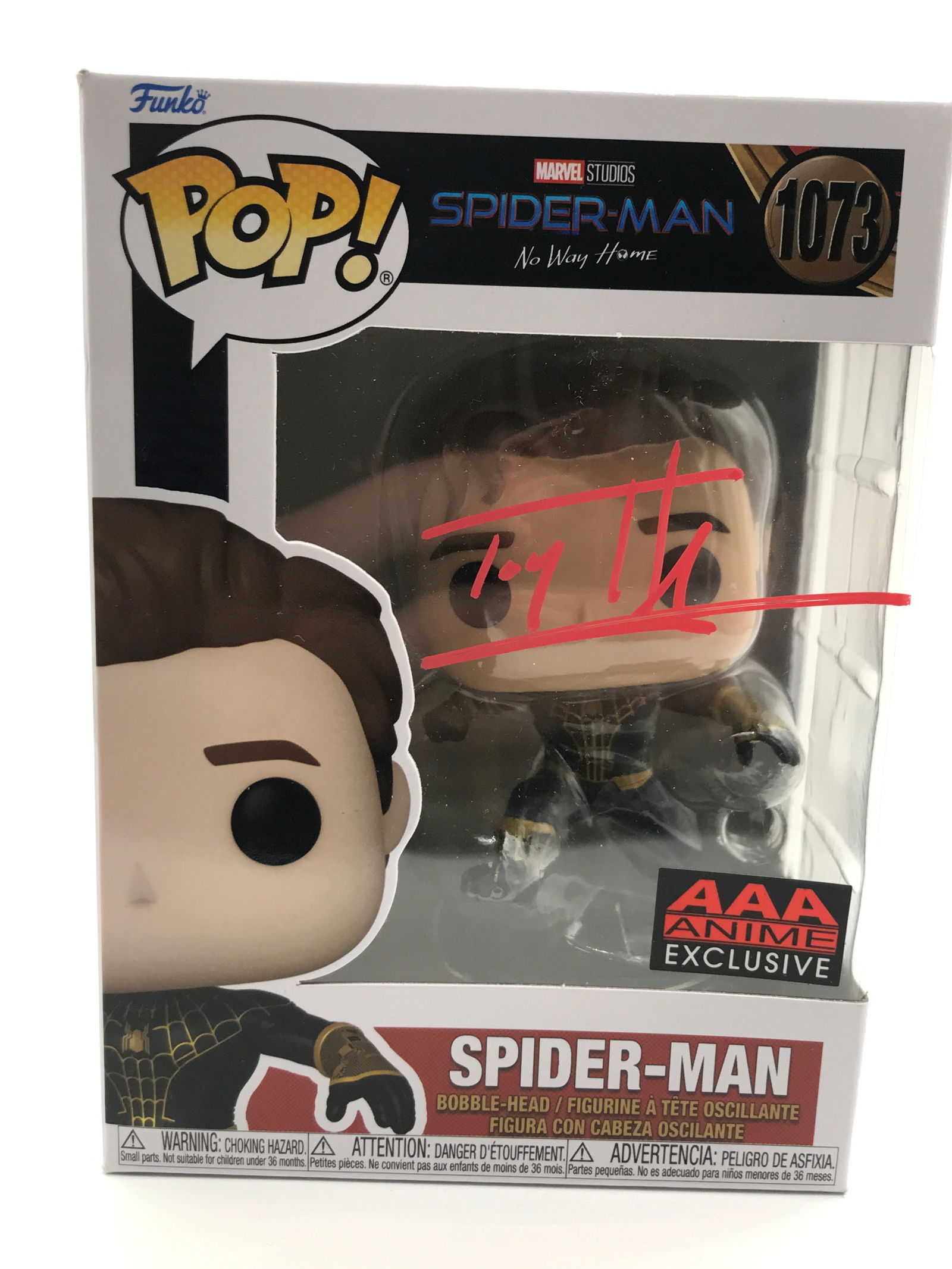 TOM HOLLAND SIGNED SPIDERMAN FUNKO POP - KB COA (1 of 2)