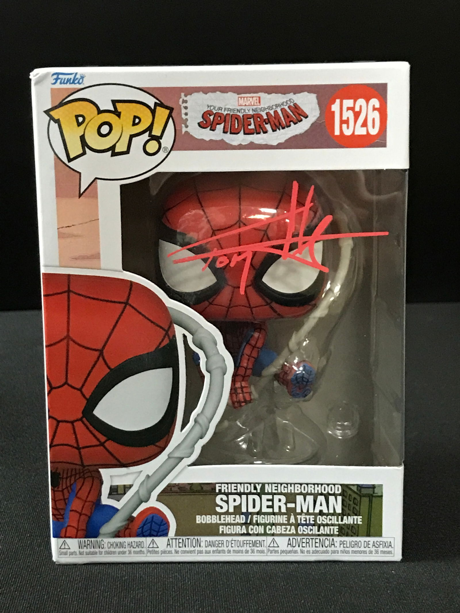 TOM HOLLAND SIGNED SPIDERMAN FUNKO POP - KB COA (1 of 2)