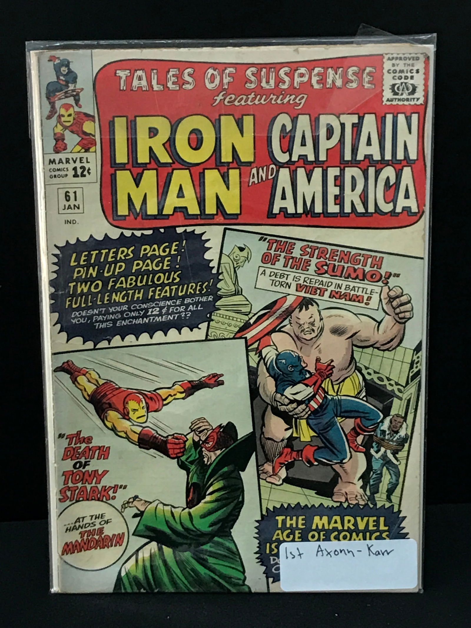 TALES OF SUSPENSE FEATURING IRON MAN AND CAPTAIN AMERICA #61 1st AXONN-KARR - MARVEL COMICS (1 of 1)