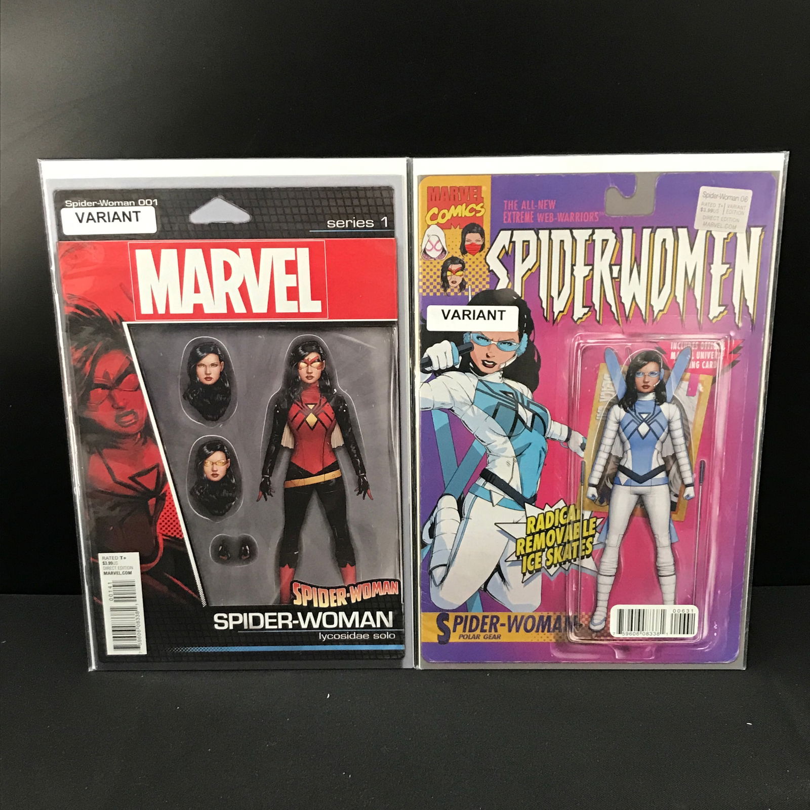 LOT OF 2 SPIDER-WOMAN VARIANT ACTION FIGURES - SEALED: Prices are in Canadian Dollars