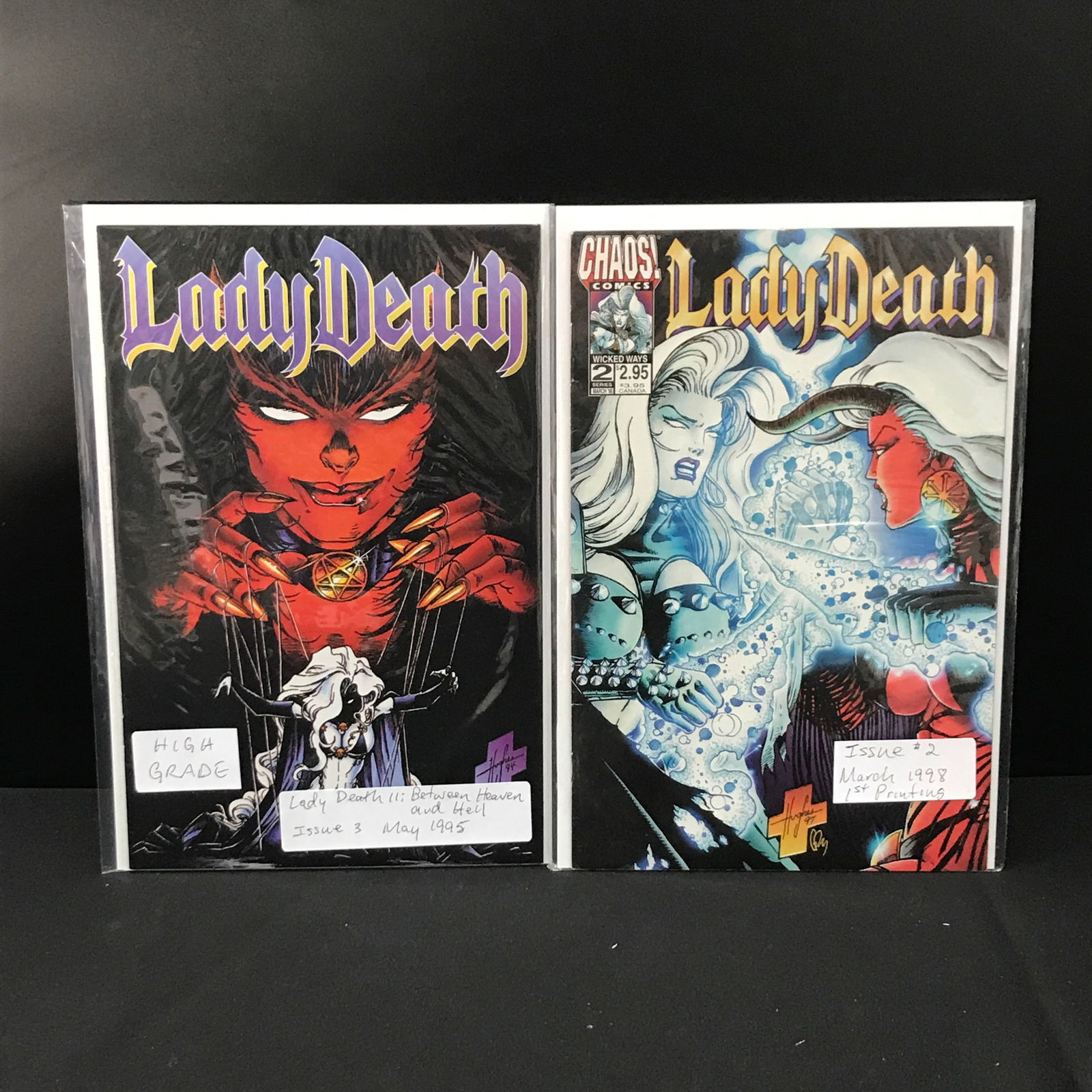 LOT OF 2 LADY DEATH COMICS - CHAOS COMICS (1 of 1)
