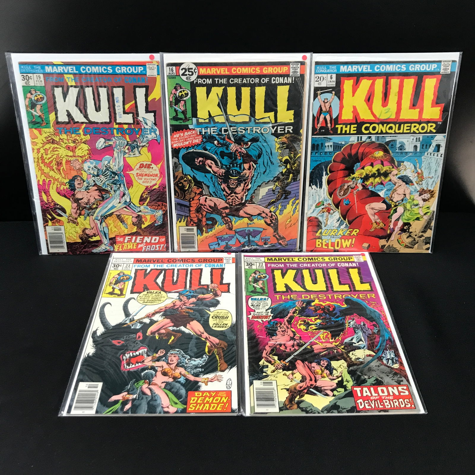 LOT OF 5 KULL THE CONQUERER COMICS - MARVEL COMICS (1 of 1)