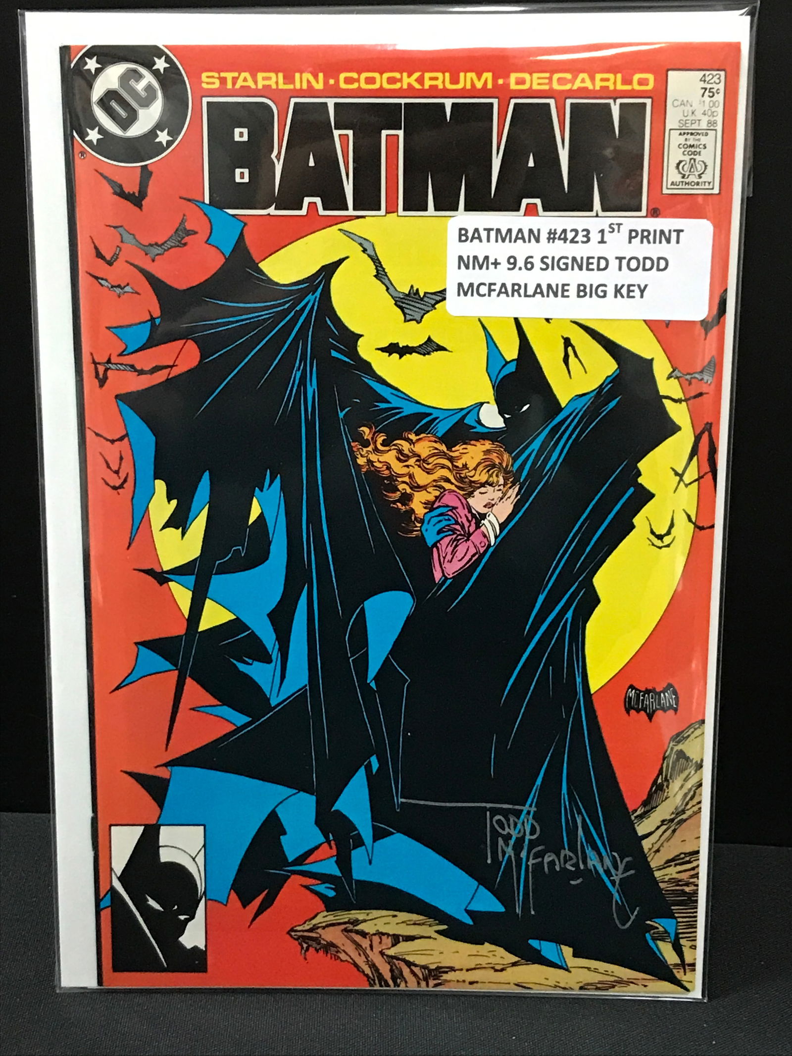 BATMAN #423 1ST PRINT SIGNED BY TODD MACFARLANE - DC COMICS (1 of 2)