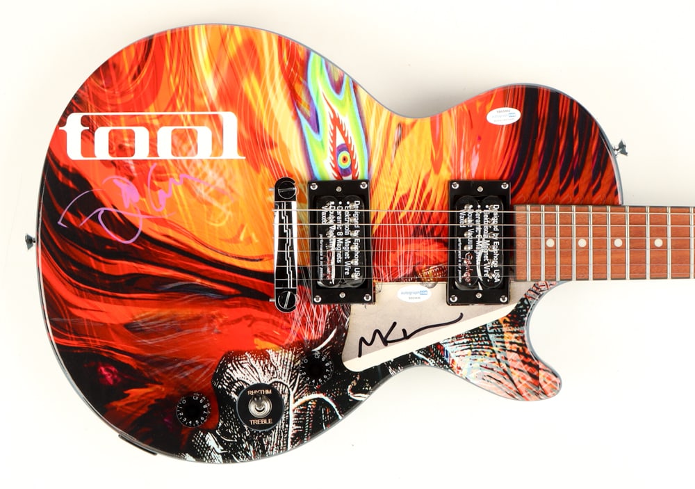 Maynard James Keenan & Danny Carey Signed Custom Autograph Edition 39" Electric Guitar (ACOA): Prices are in Canadian dollars