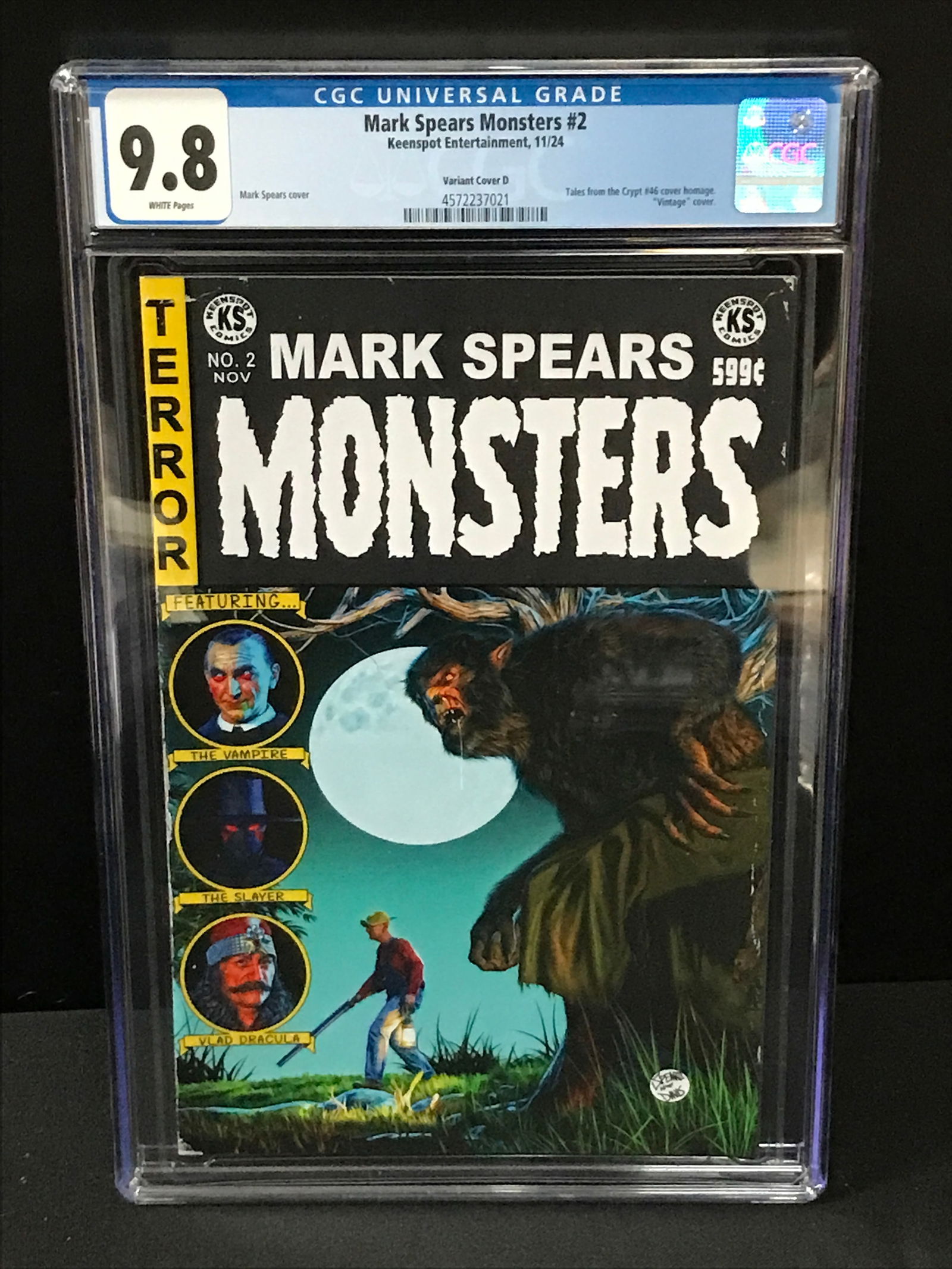 KEENSPOT ENTERTAINMENT NO.2 MARK SPEARS MONSTERS CGC 9.8 (1 of 1)