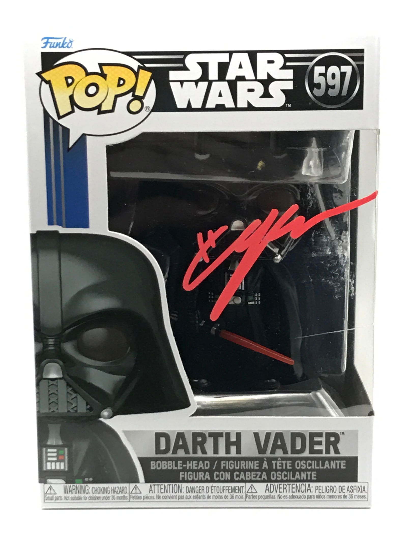 HAYDEN CHRISTENSEN SIGNED DARTH VADER FUNKO POP - WWOC COA (1 of 2)