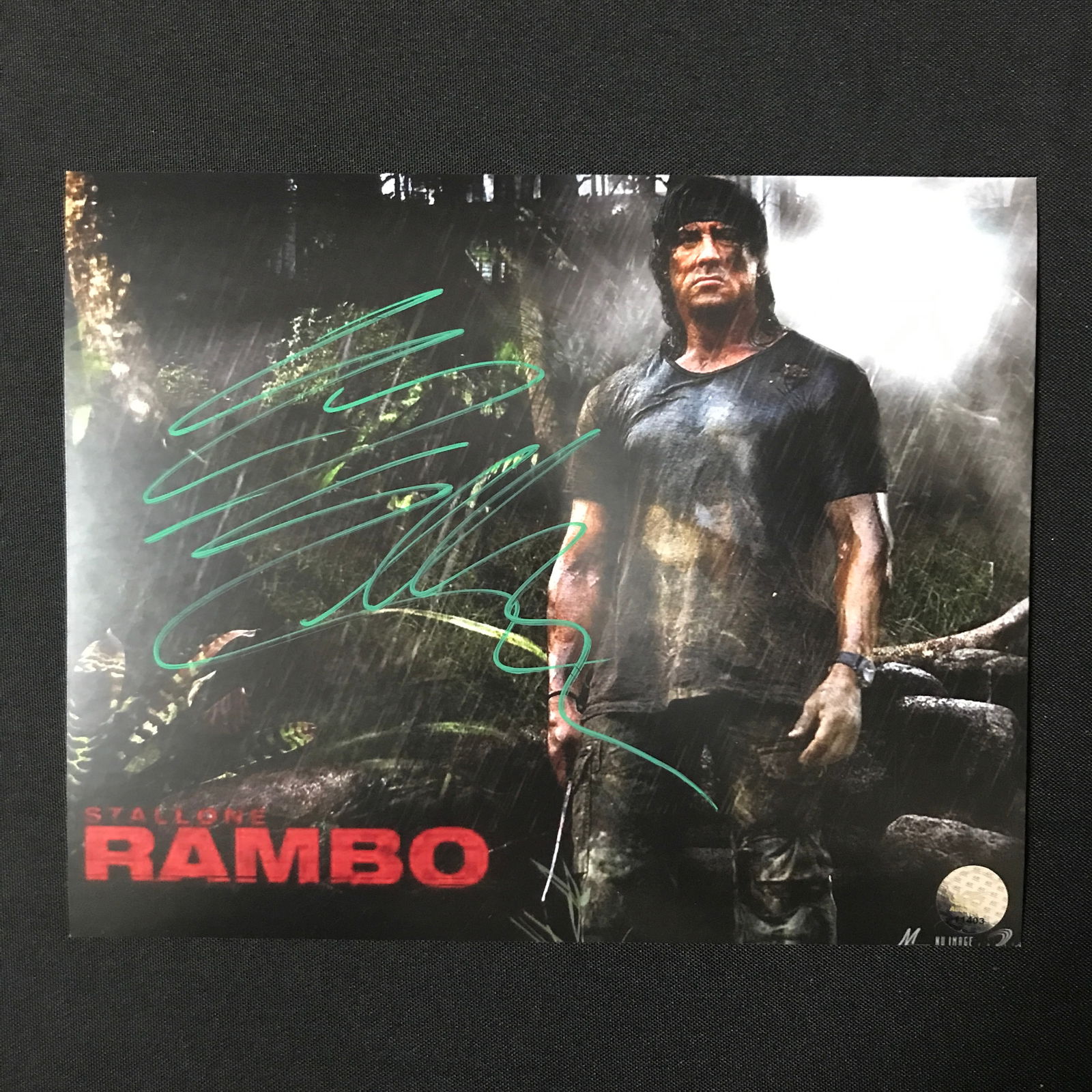 SYLVESTER STALLONE SIGNED RAMBO 8X10 - KB COA (1 of 1)