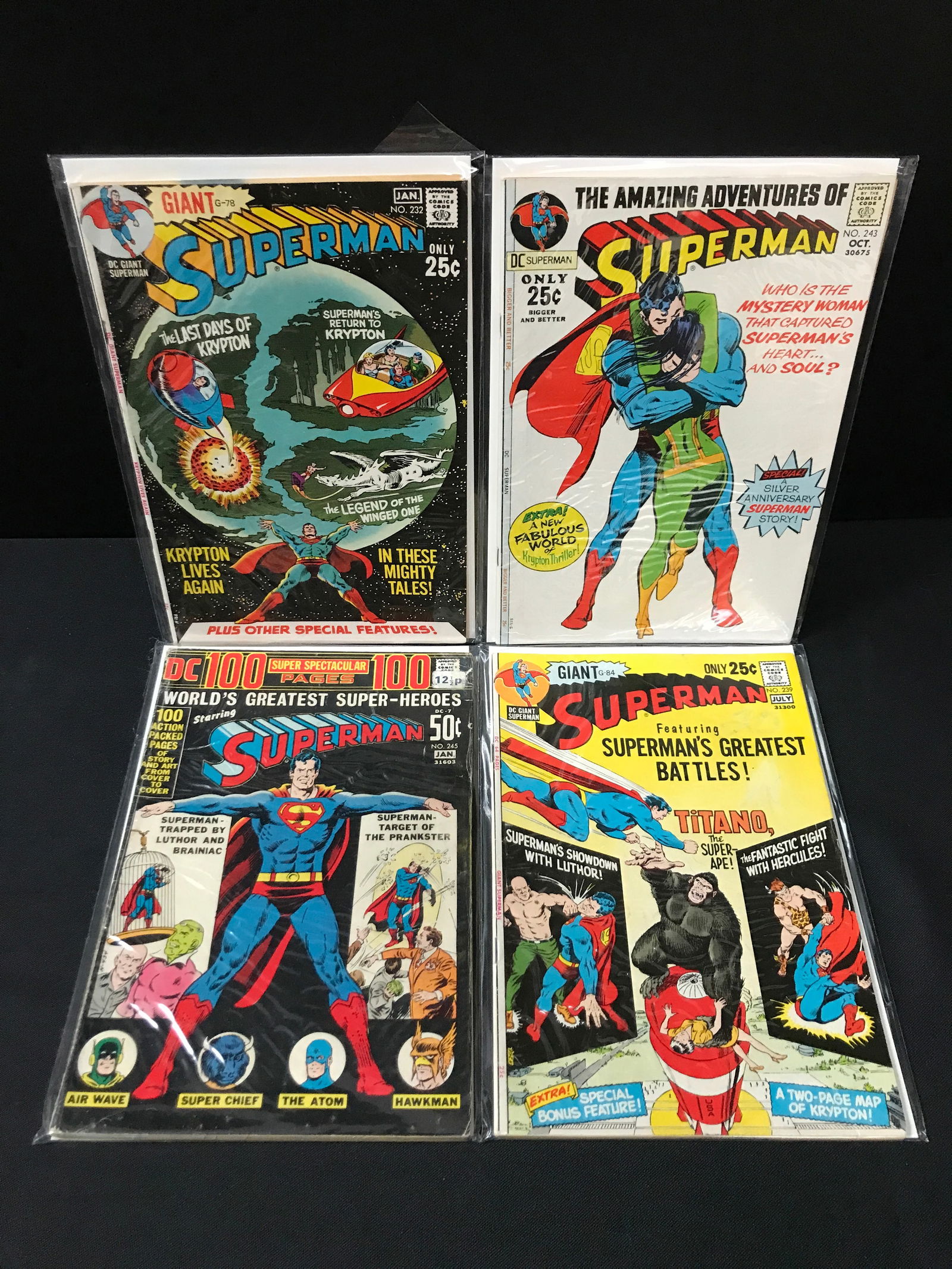 LOT OF 4 SUPERMAN COMICS - DC COMICS: Prices are in Canadian dollars