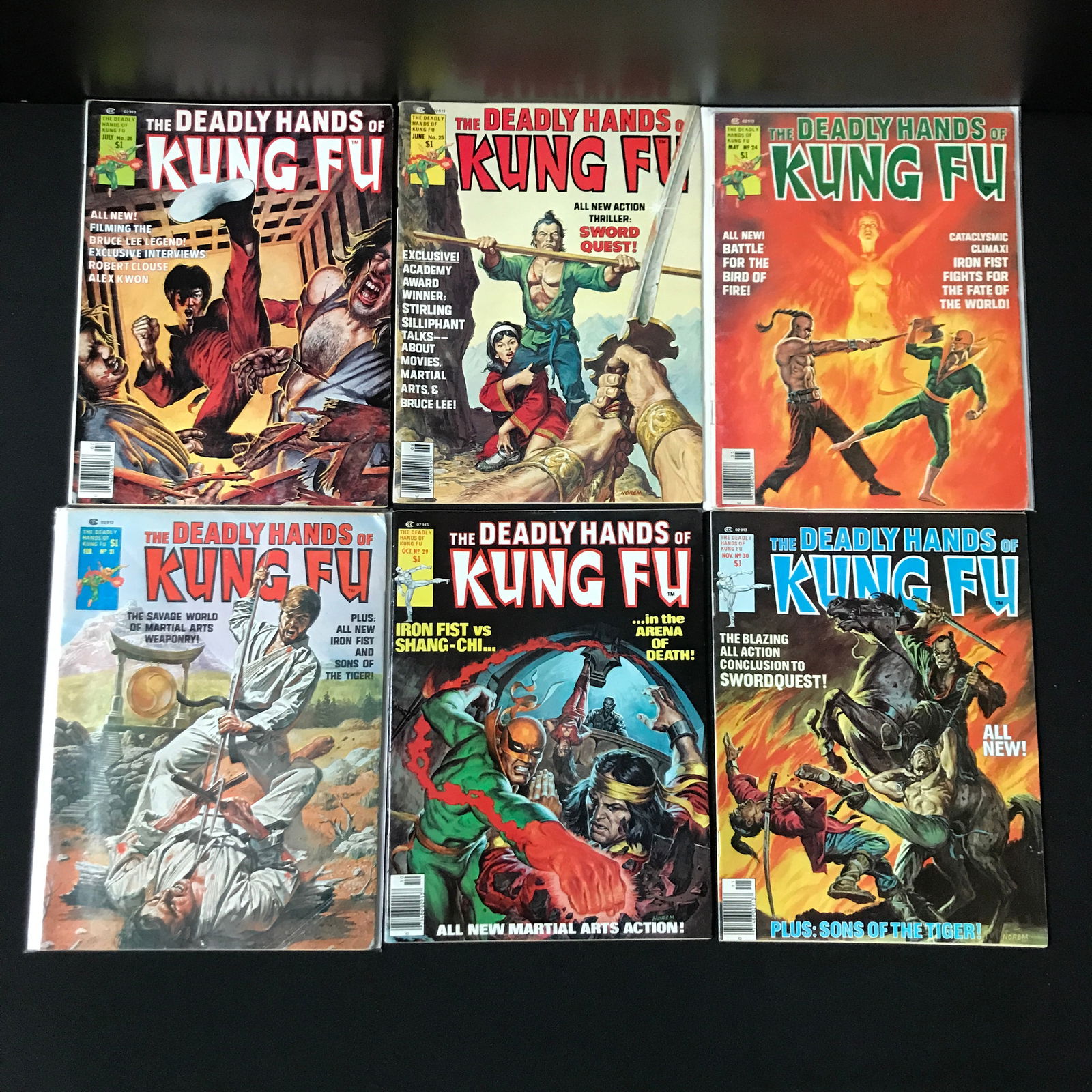 LOT OF 6 DEADLY HANDS OF KUNG FU COMICS - CHARLTON COMICS (1 of 1)
