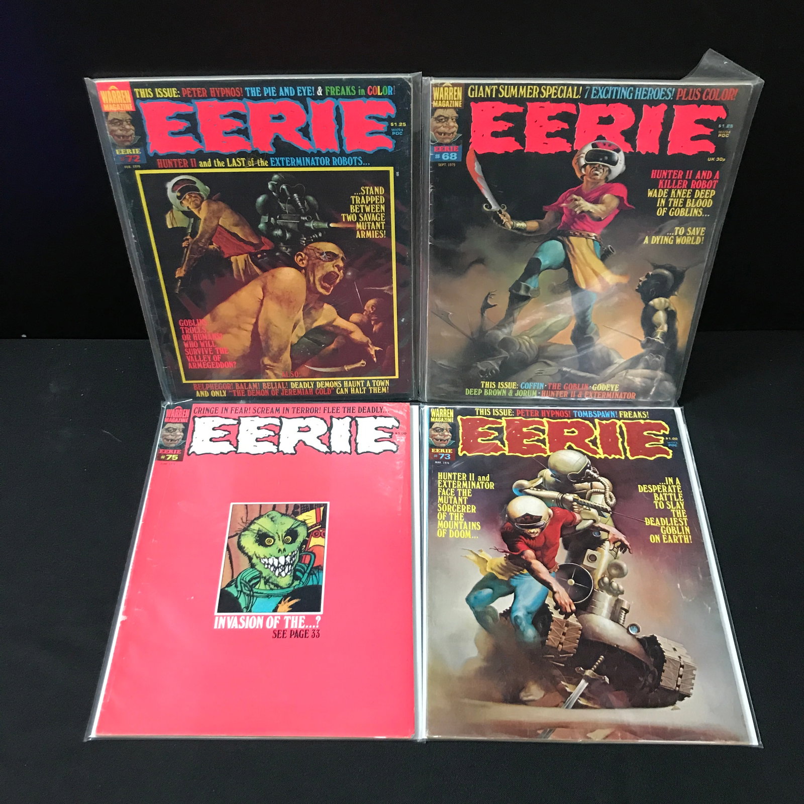 LOT OF 4 EERIE COMICS - WARREN MAGAZINE: Prices are in Canadian Dollars