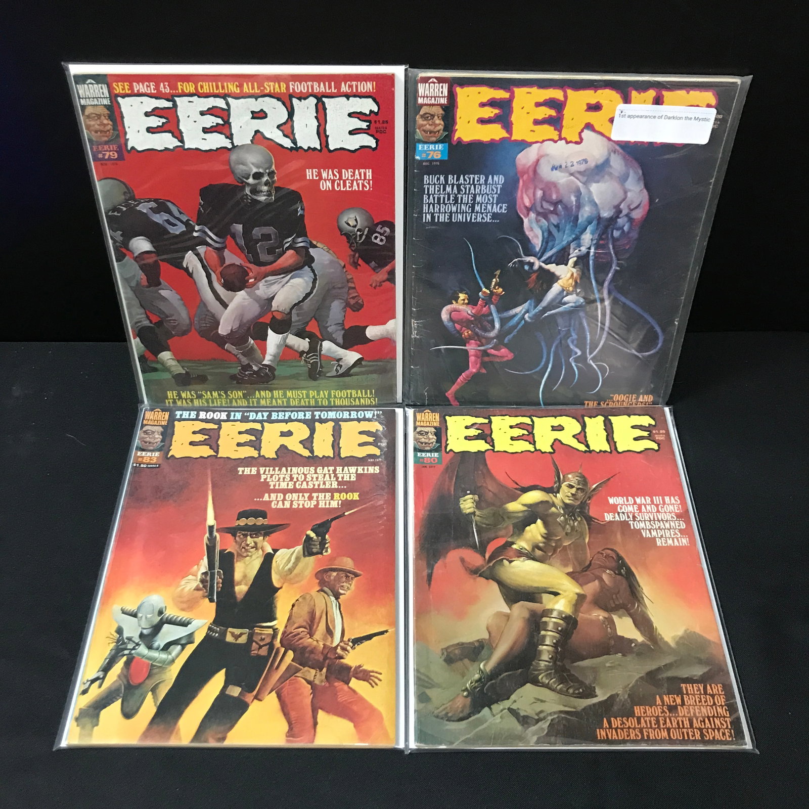 LOT OF 4 EERIE COMICS - WARREN MAGAZINE: Prices are in Canadian Dollars