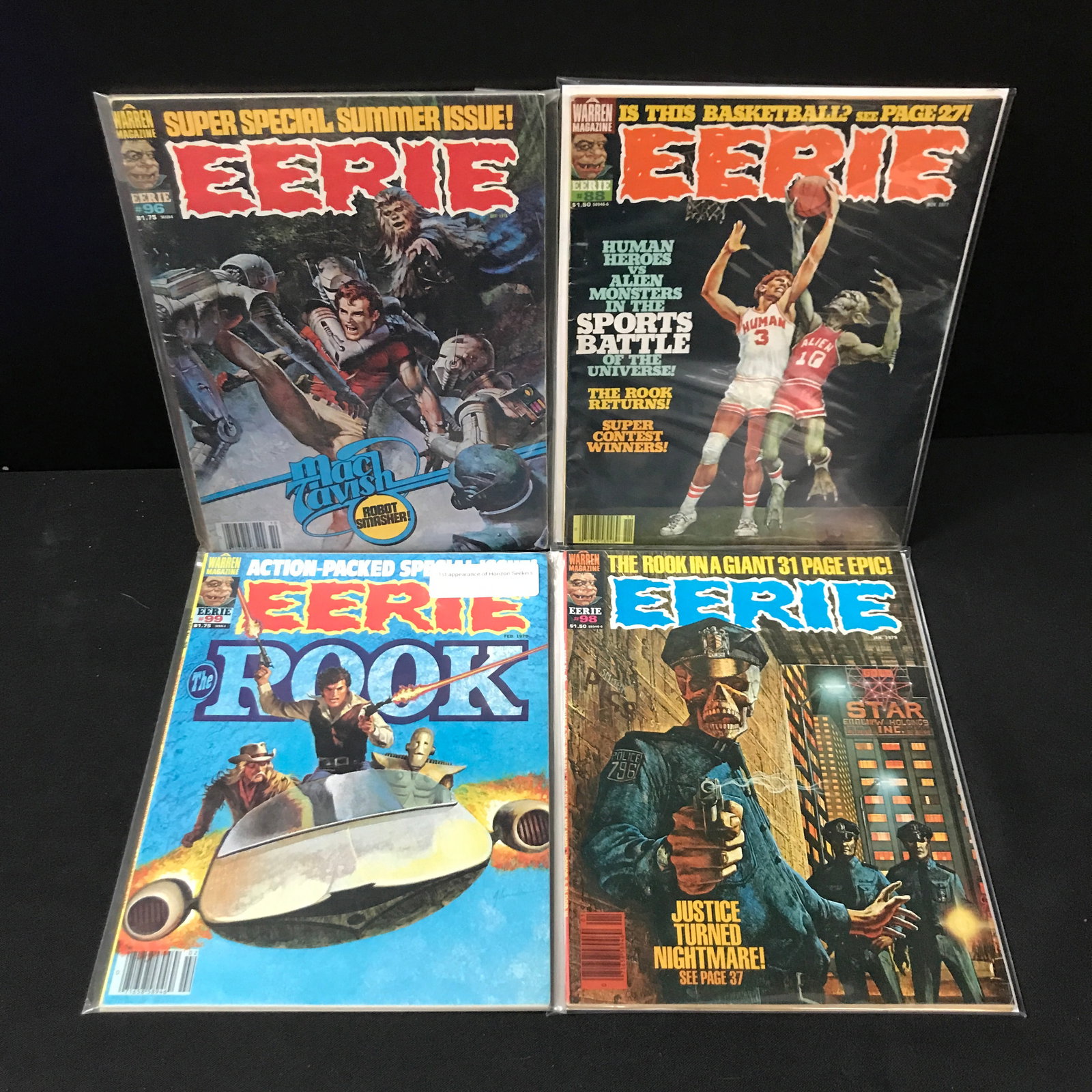 LOT OF 4 EERIE COMICS - WARREN MAGAZINE: Prices are in Canadian Dollars