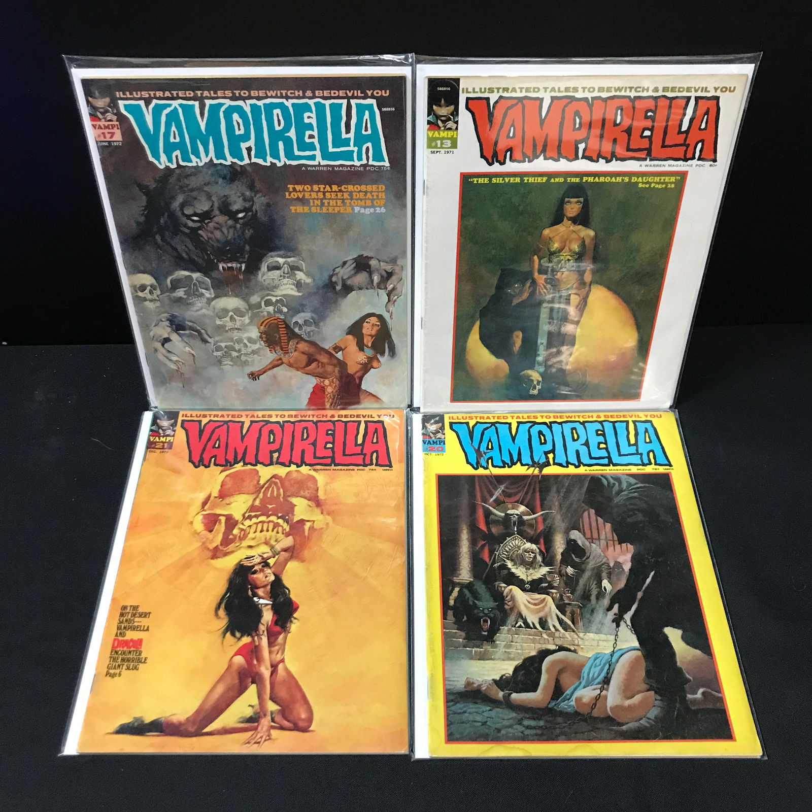LOT OF 4 VAMPIRELLA COMICS - WARREN MAGAZINE (1 of 1)